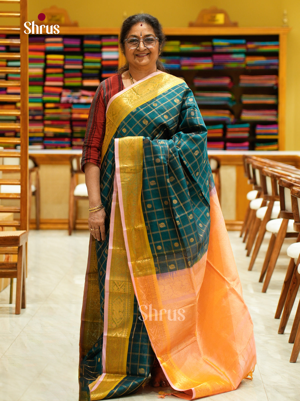 Silk Cotton Saree - EFS20058 - Shop on Shrus.com