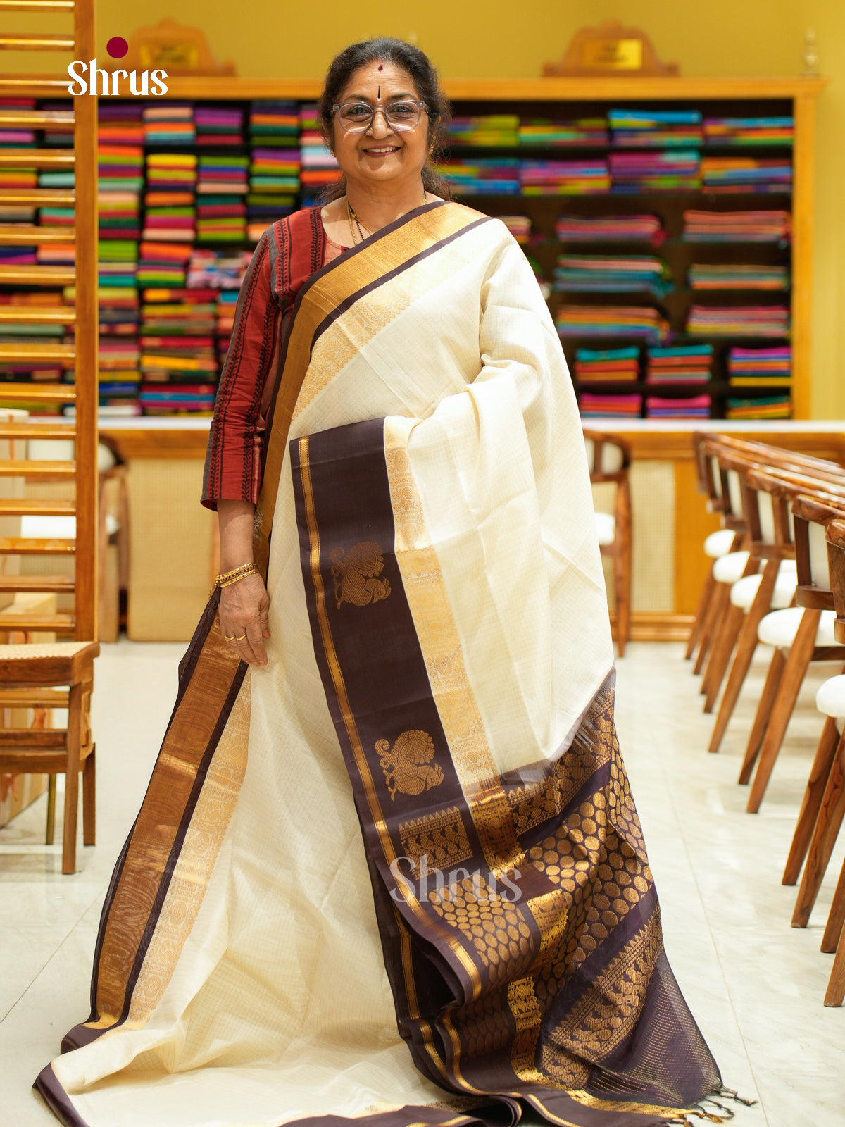 Silk Cotton Saree - EFS20083 - Shop on Shrus.com