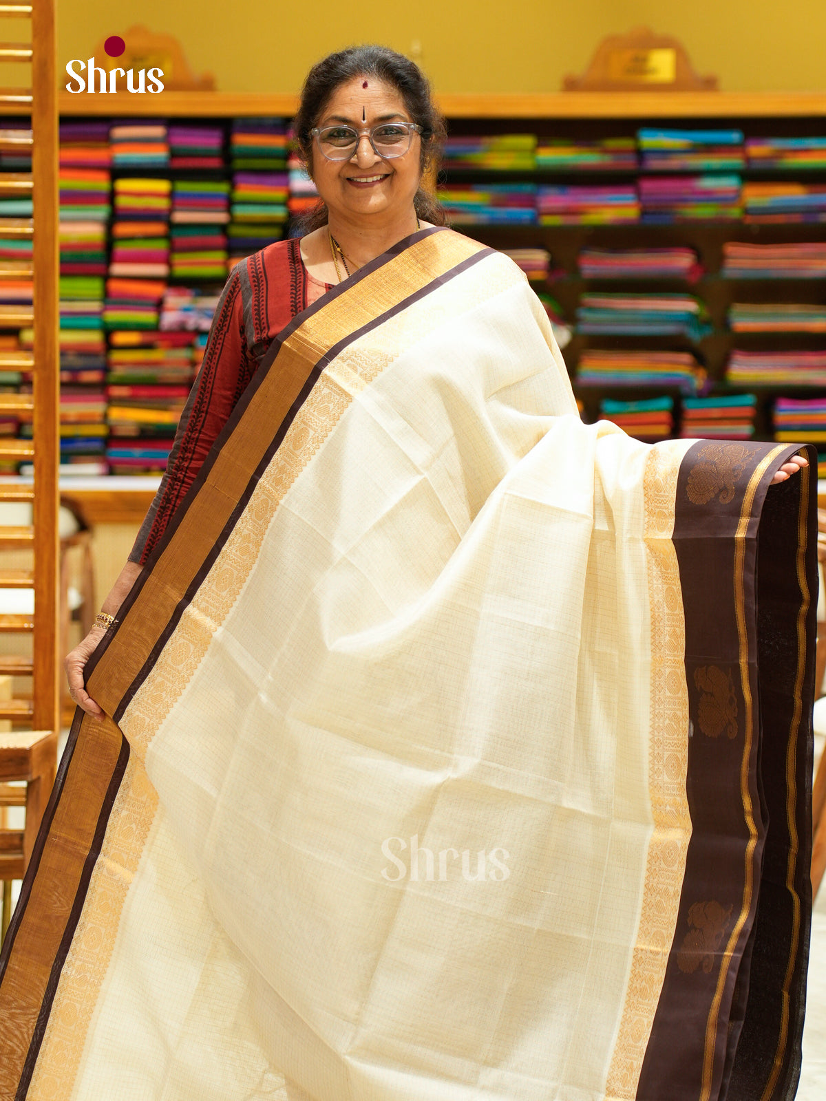 Silk Cotton Saree - EFS20083 - Shop on Shrus.com