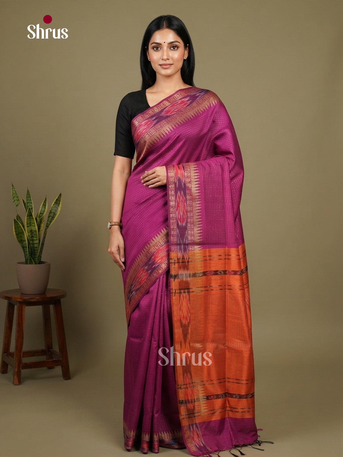 Semi Rawsilk Saree - EFS20162 - Shop on Shrus.com