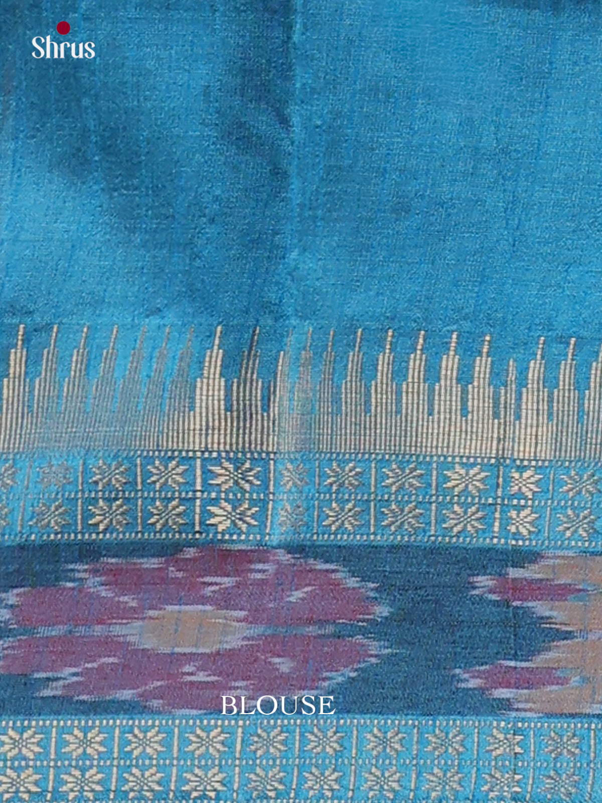 Navy Blue & Blue - Semi Rawsilk Saree - Shop on Shrus.com