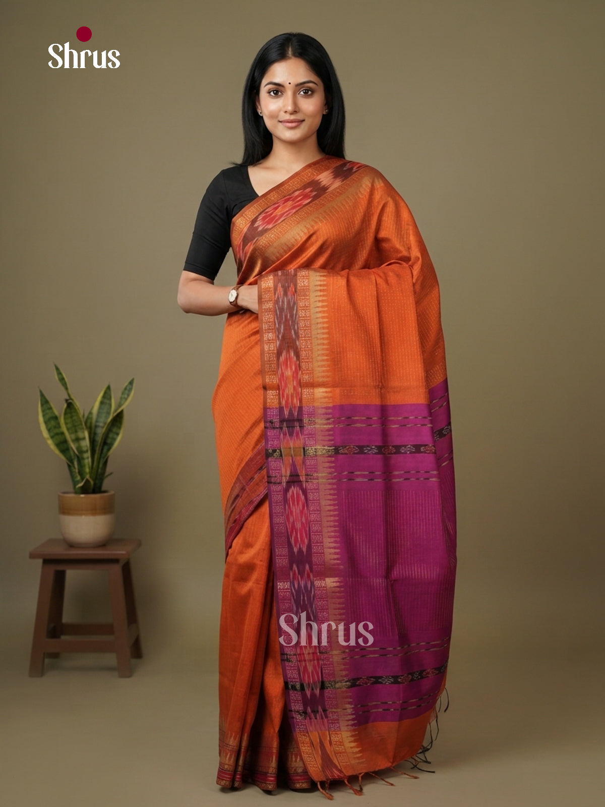 Semi Rawsilk Saree - EFS20178 - Shop on Shrus.com
