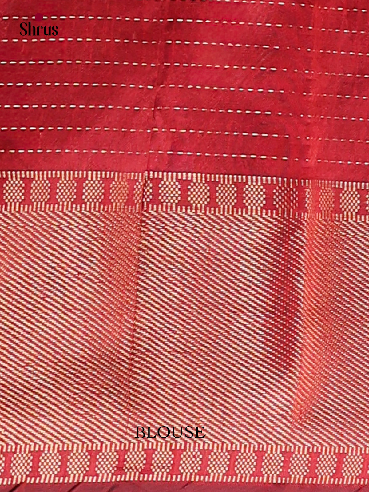 Grey & Red - Semi Rawsilk Saree - Shop on Shrus.com