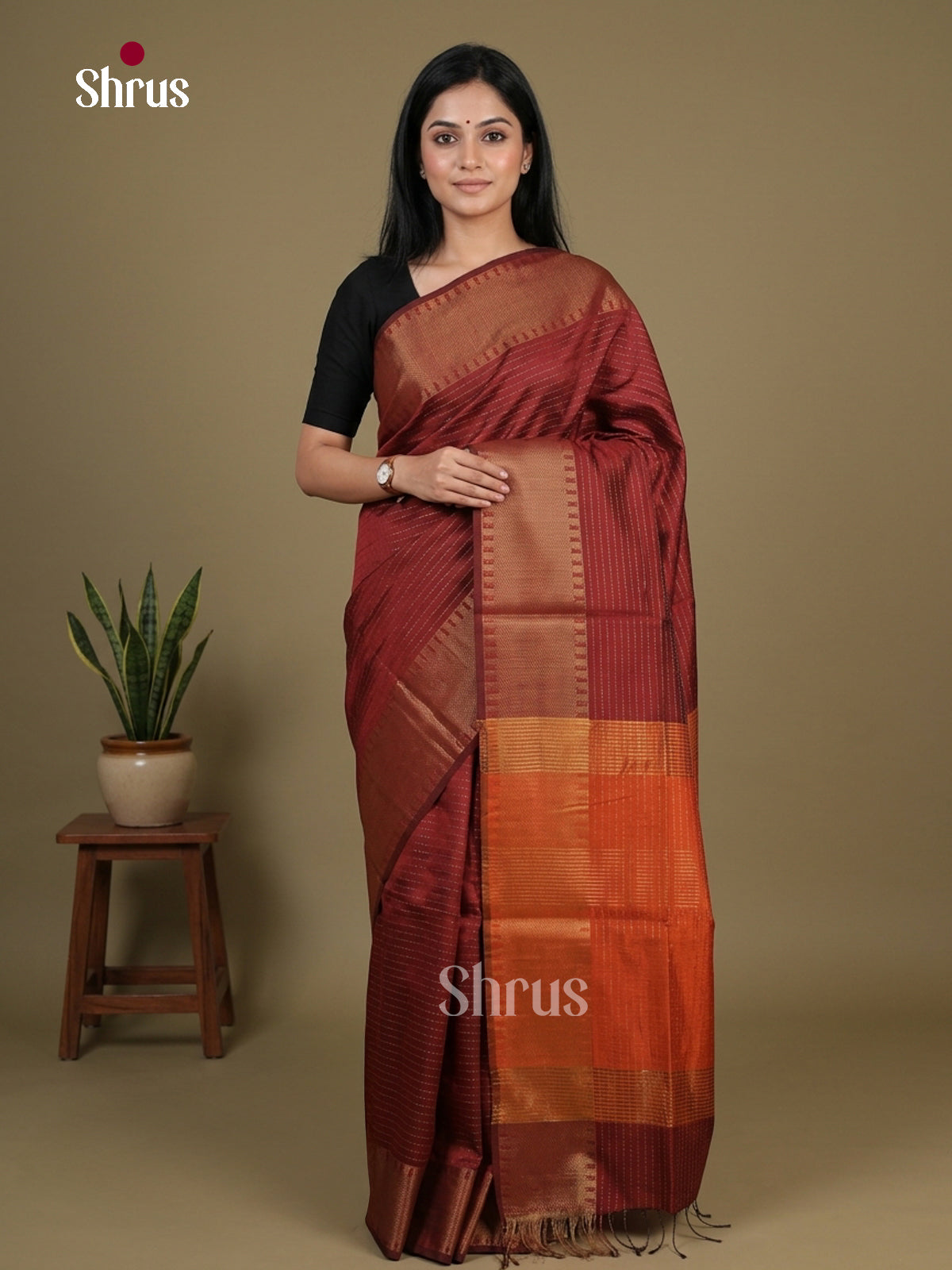 Semi Rawsilk Saree - EFS20184 - Shop on Shrus.com