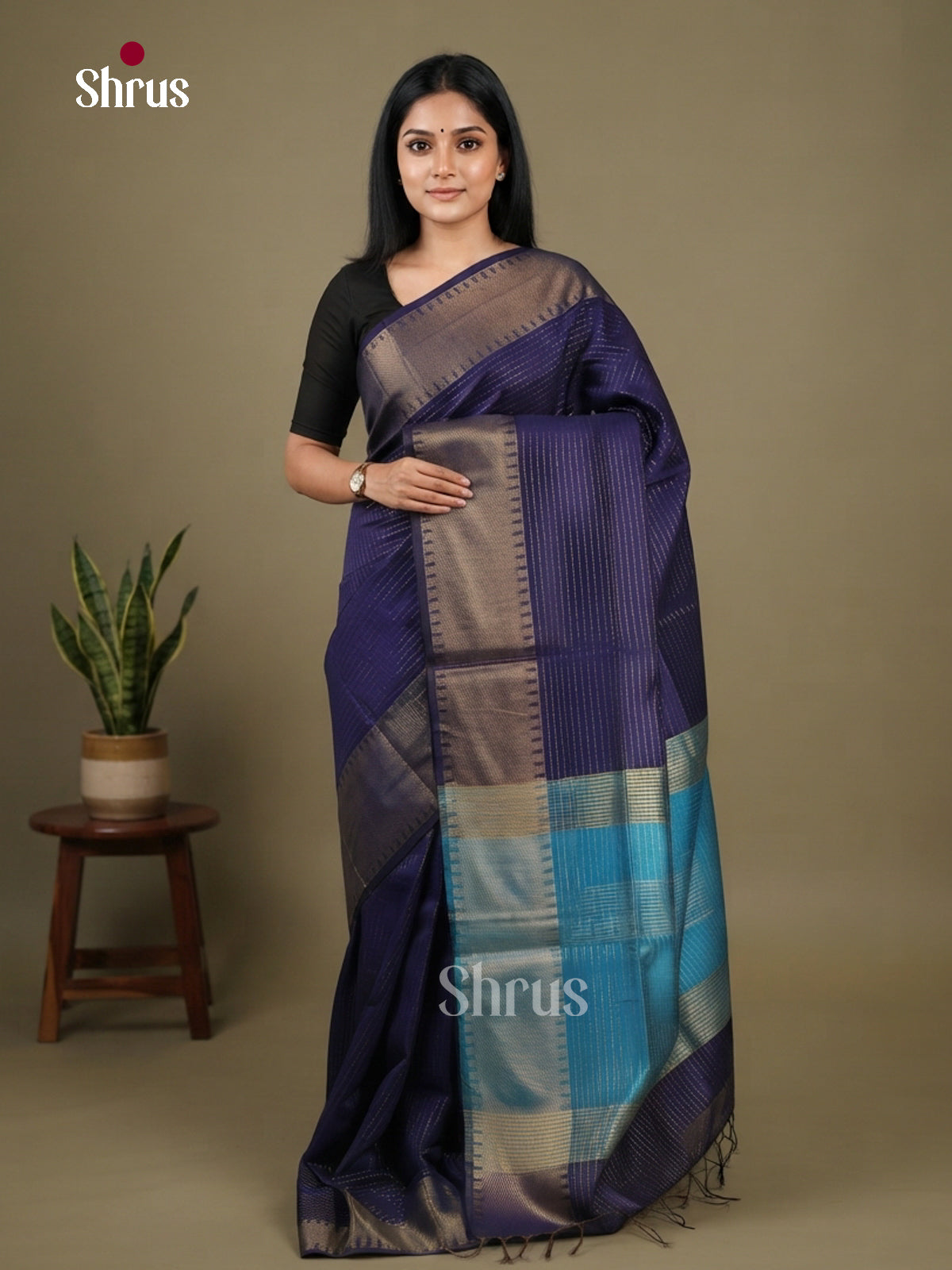 Semi Rawsilk Saree - EFS20196 - Shop on Shrus.com