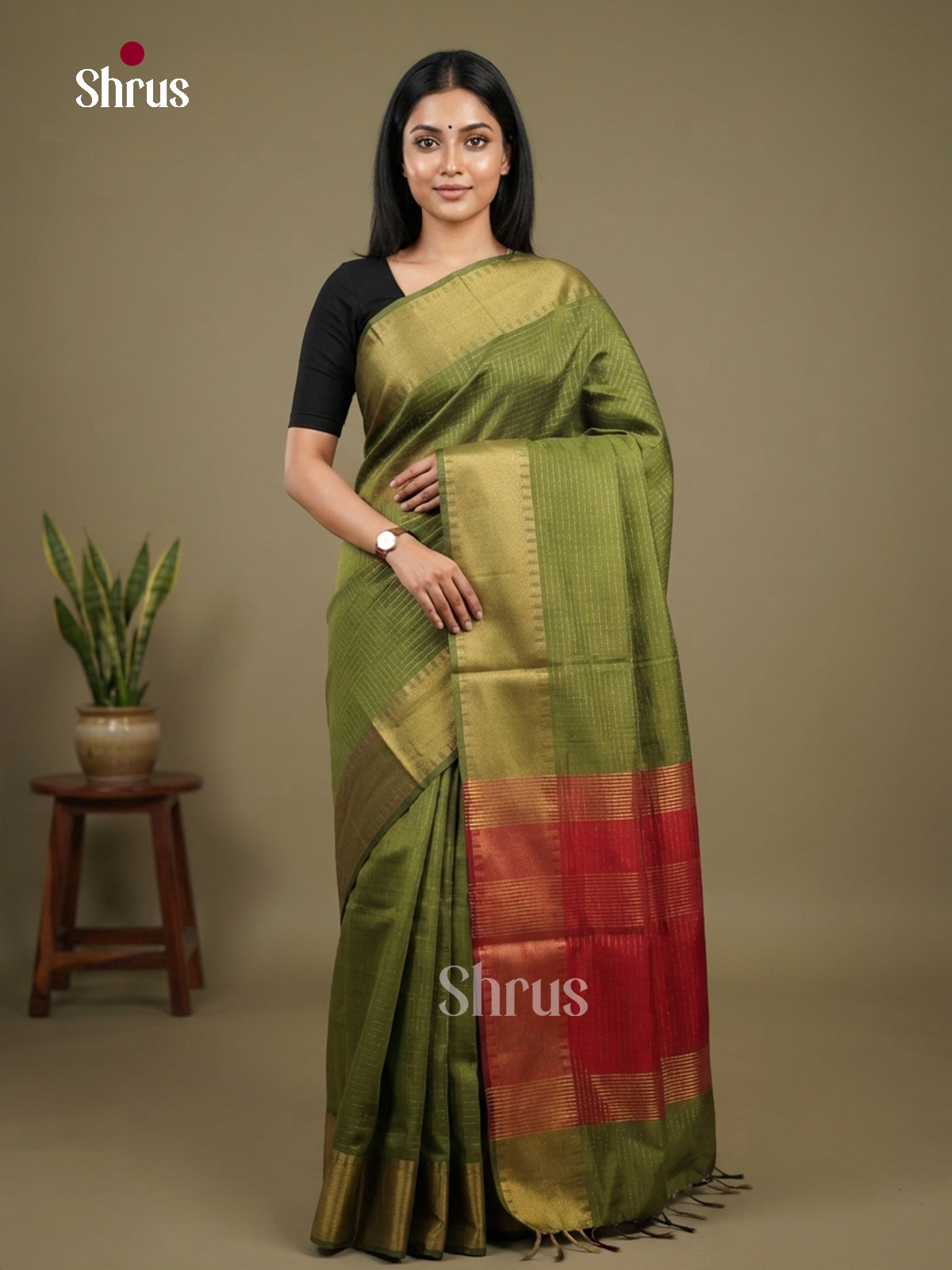 Semi Rawsilk Saree - EFS20197 - Shop on Shrus.com