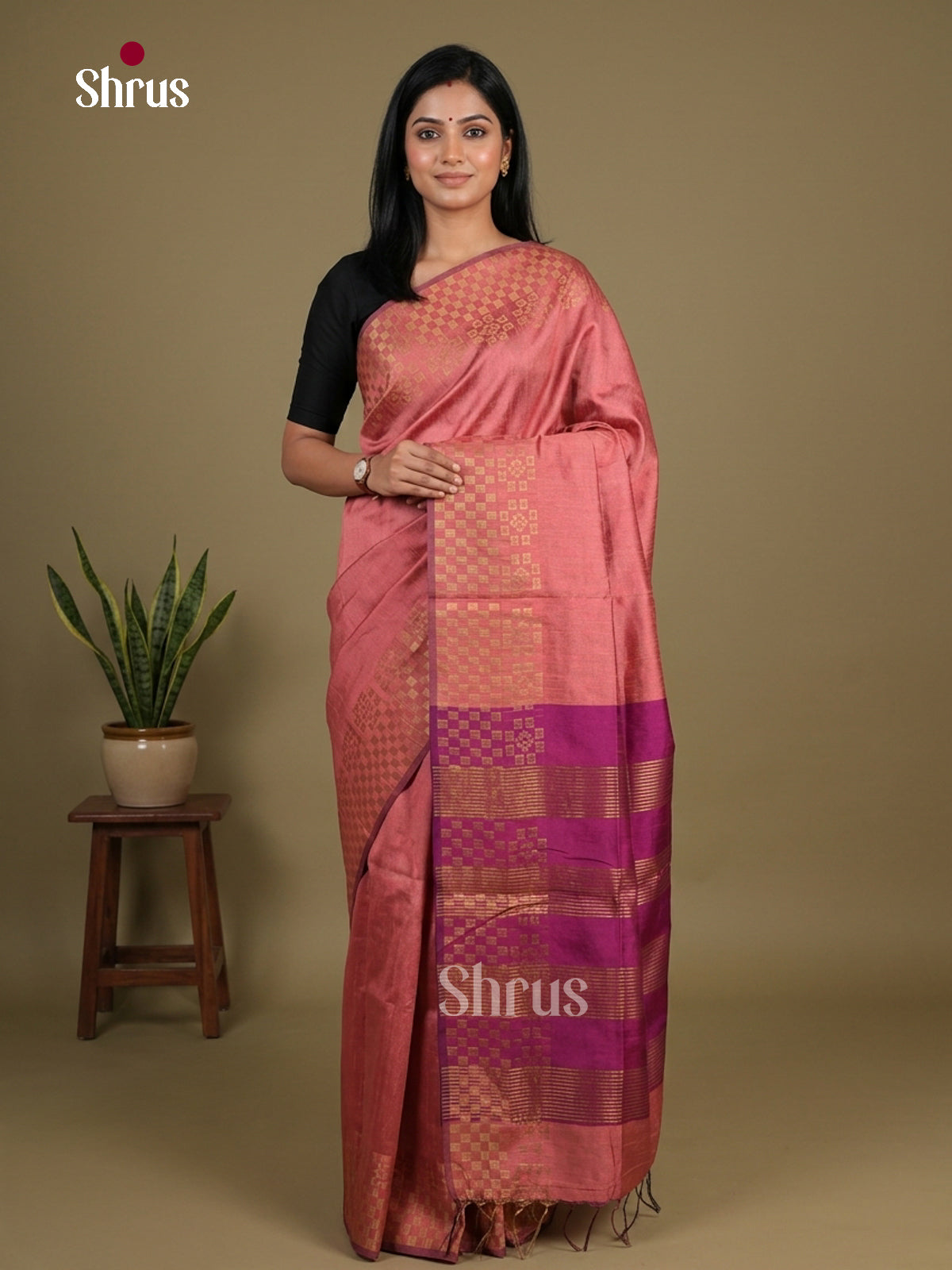 Semi Rawsilk Saree - EFS20222 - Shop on Shrus.com