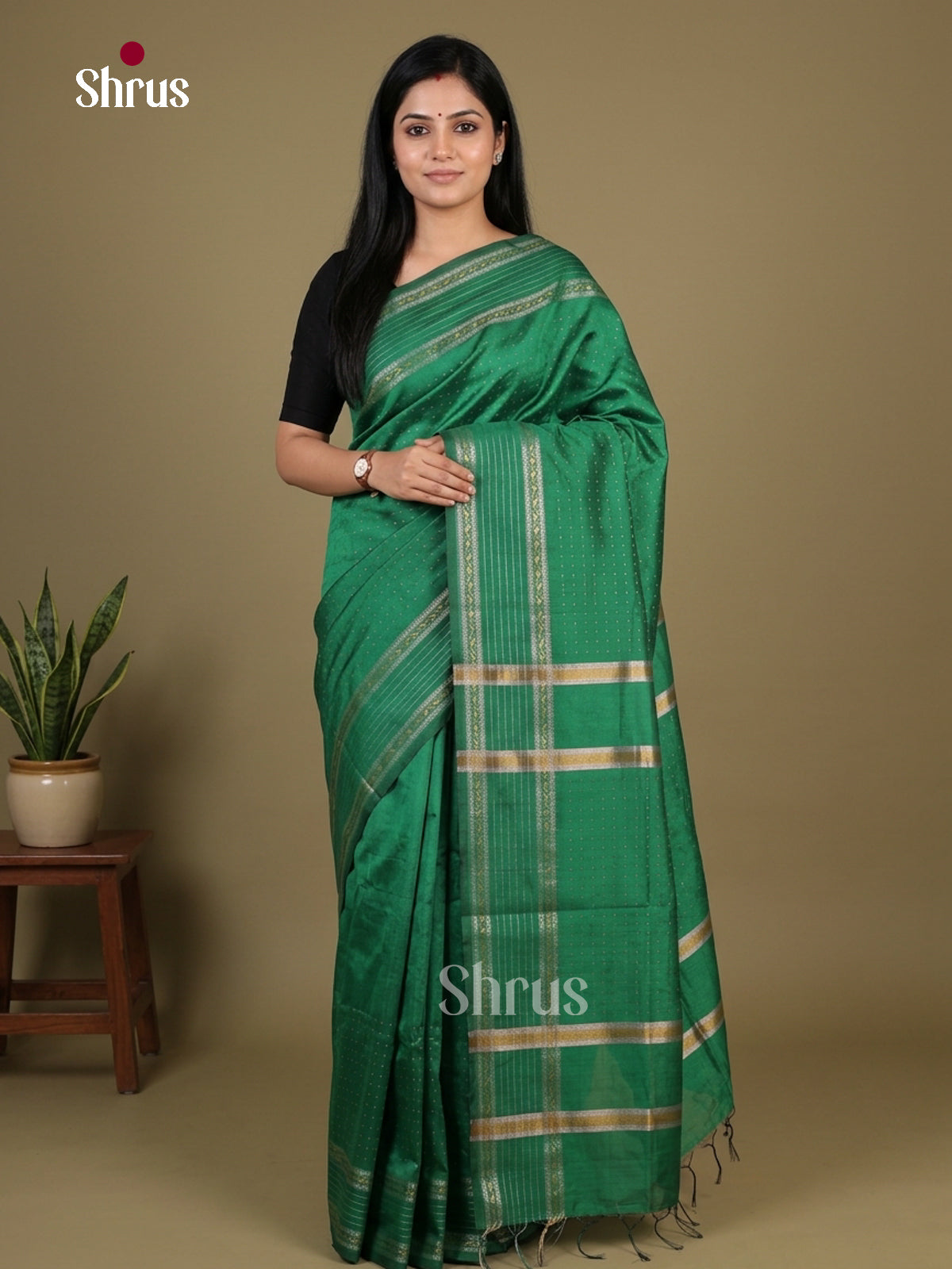 Semi Rawsilk Saree - EFS20237 - Shop on Shrus.com