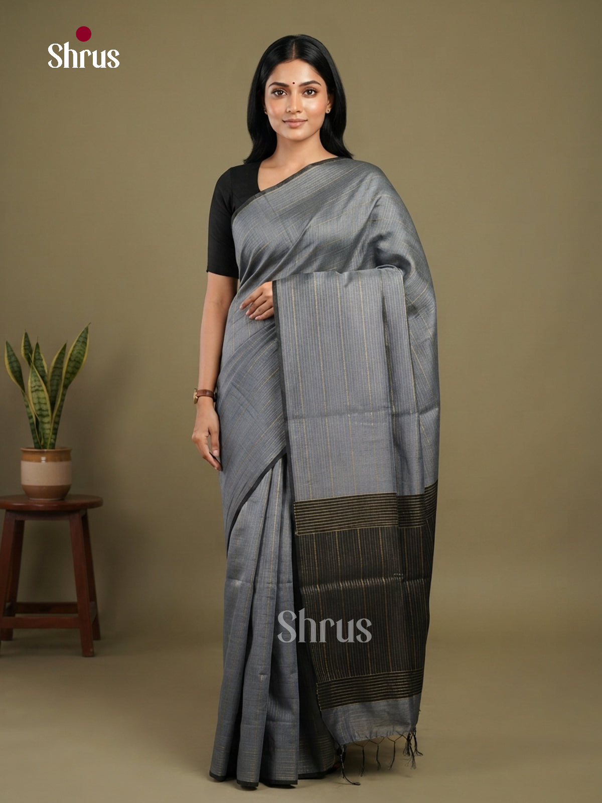 Semi Rawsilk Saree - EFS20248 - Shop on Shrus.com