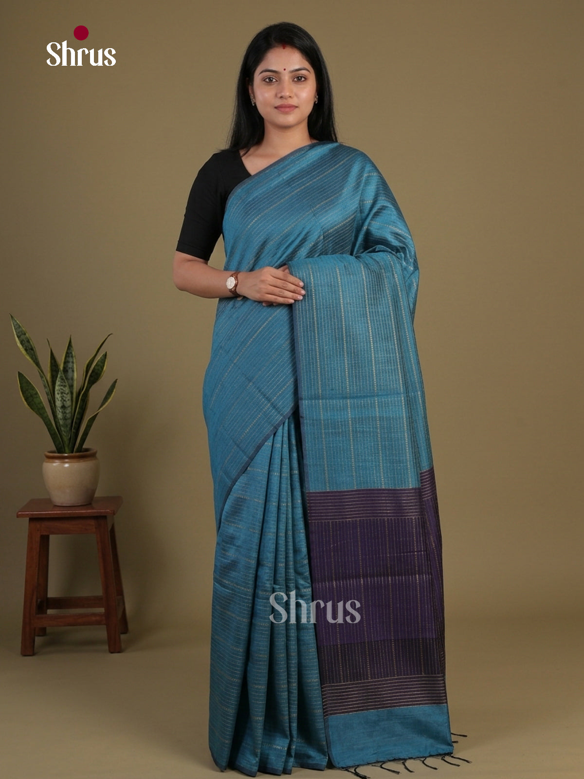 Semi Rawsilk Saree - EFS20252 - Shop on Shrus.com