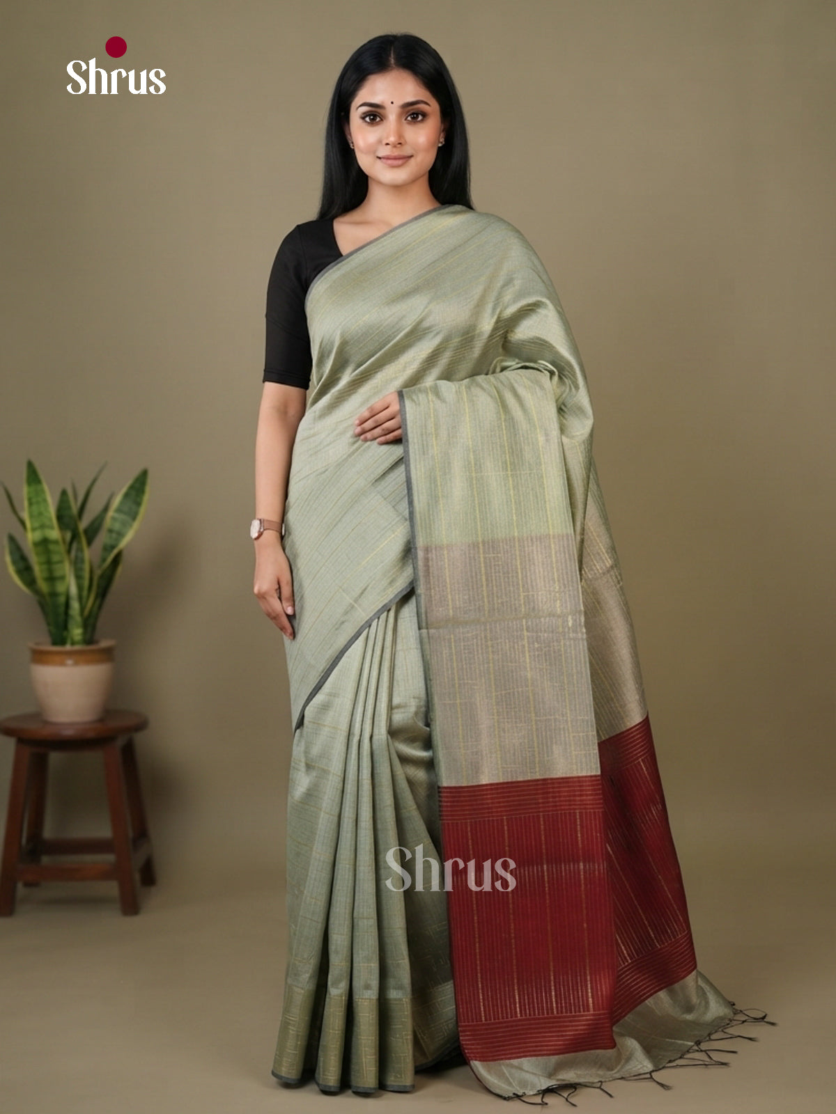 Semi Rawsilk Saree - EFS20257 - Shop on Shrus.com