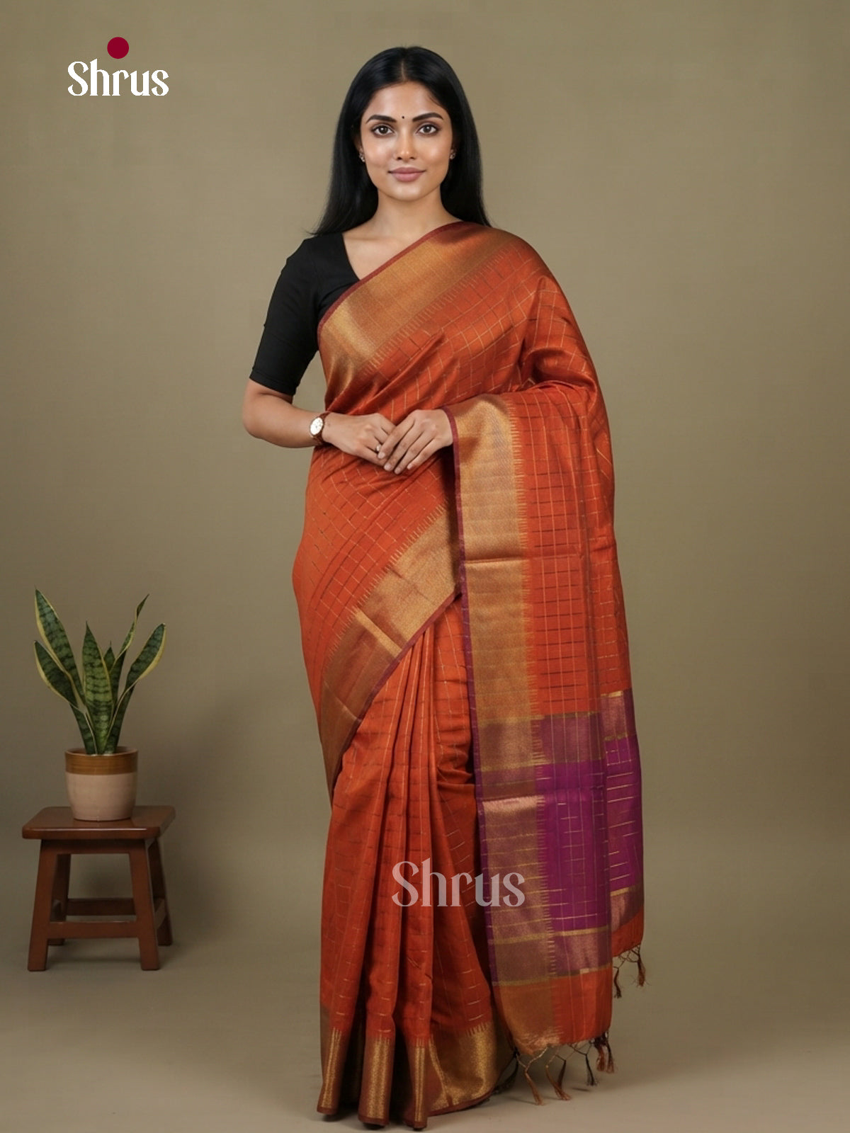 Semi Rawsilk Saree - EFS20267 - Shop on Shrus.com