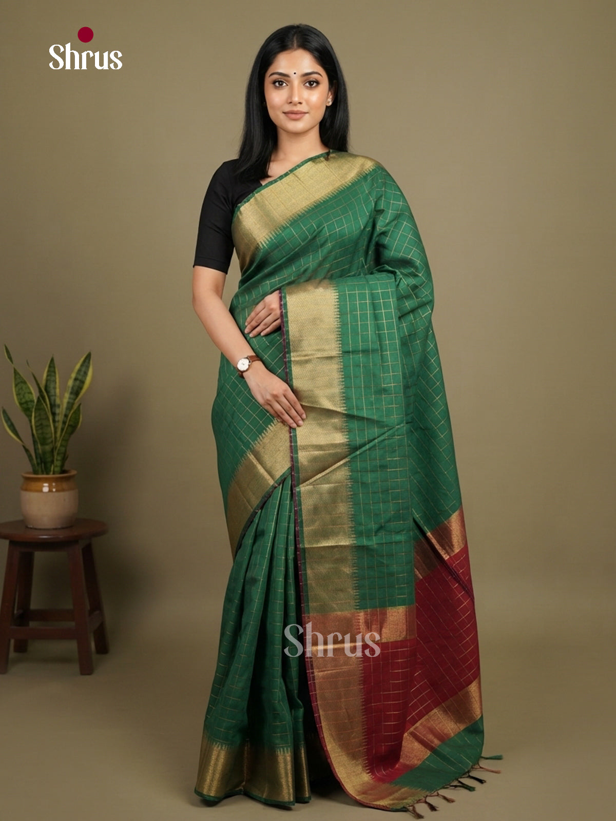 Semi Rawsilk Saree - EFS20268 - Shop on Shrus.com