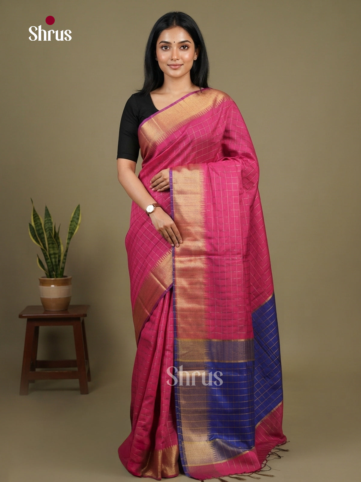 Semi Rawsilk Saree - EFS20271 - Shop on Shrus.com