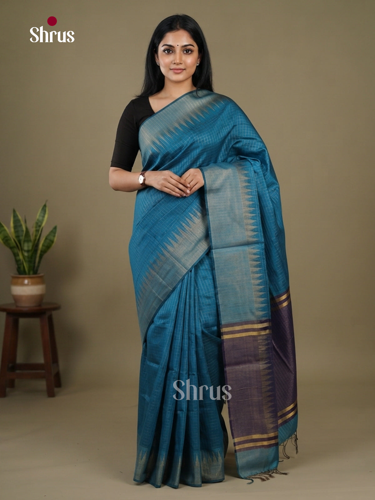 Semi Rawsilk Saree - EFS20280 - Shop on Shrus.com