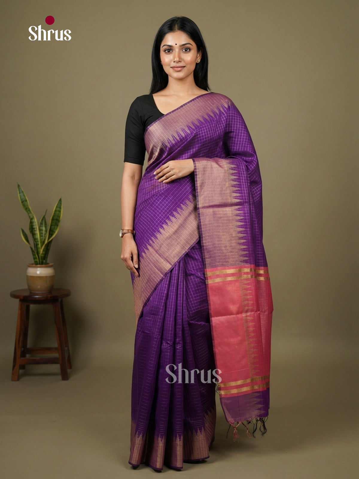 Semi Rawsilk Saree - EFS20282 - Shop on Shrus.com