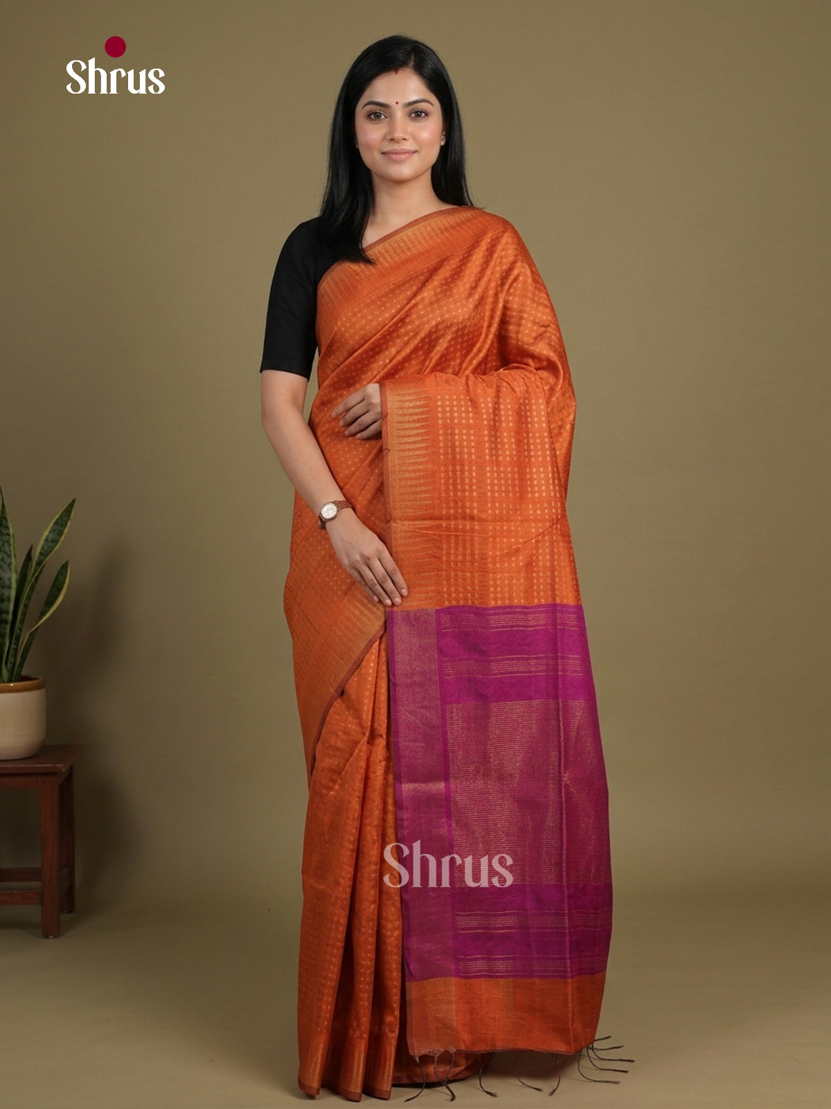 Semi Rawsilk Saree - EFS20290 - Shop on Shrus.com