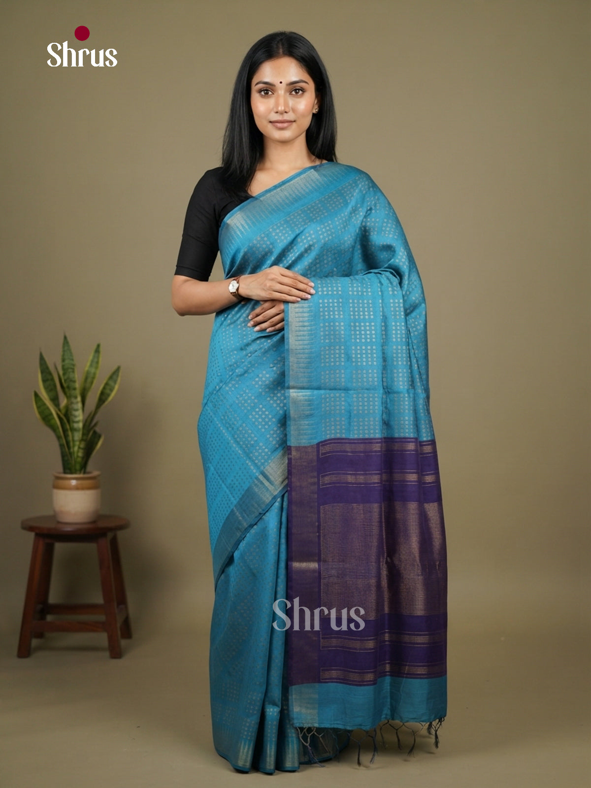 Semi Rawsilk Saree - EFS20295 - Shop on Shrus.com