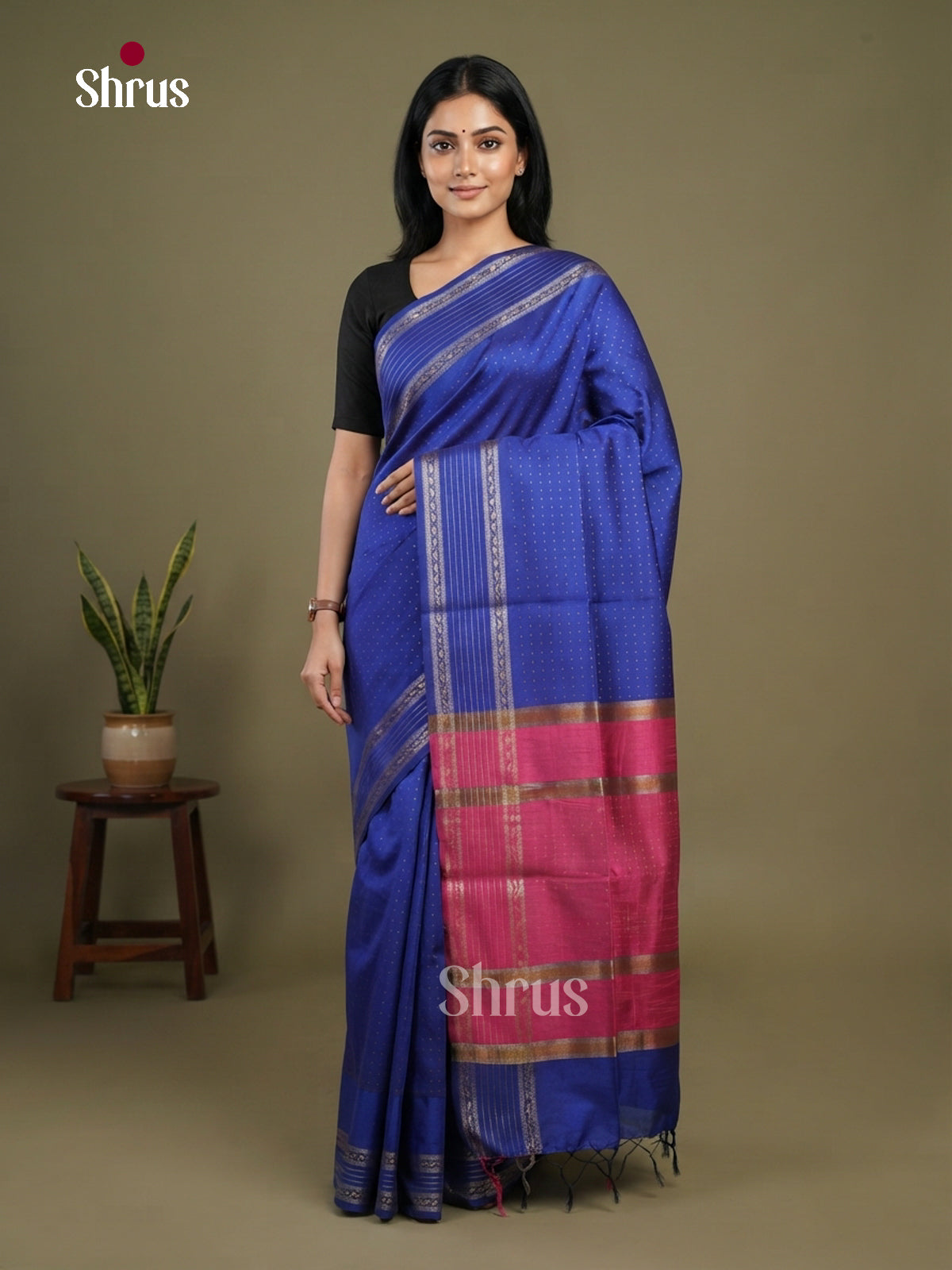 Semi Rawsilk Saree - EFS20366 - Shop on Shrus.com