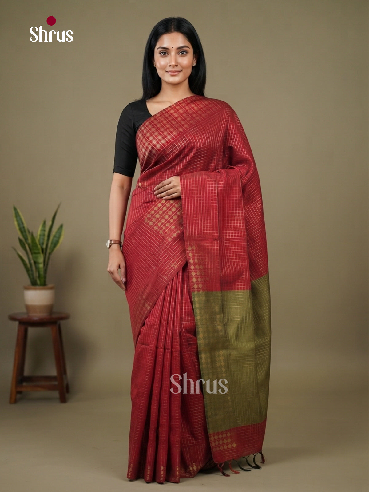 Semi Rawsilk Saree - EFS20371 - Shop on Shrus.com