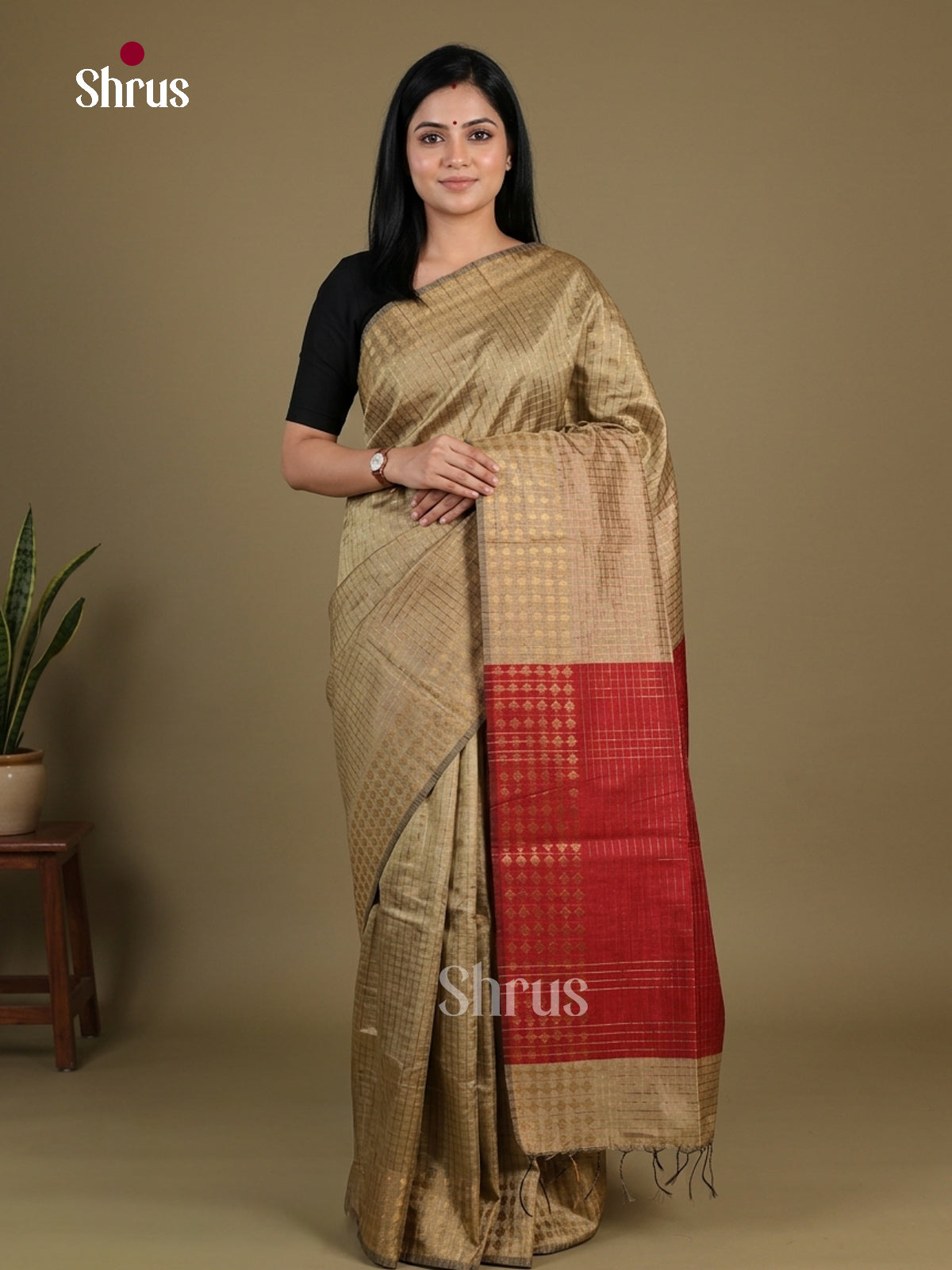 Semi Rawsilk Saree - EFS20386 - Shop on Shrus.com