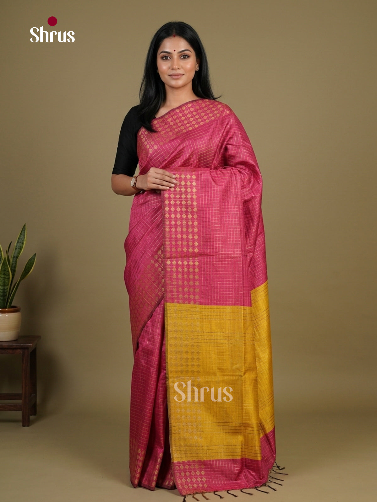 Semi Rawsilk Saree - EFS20388 - Shop on Shrus.com