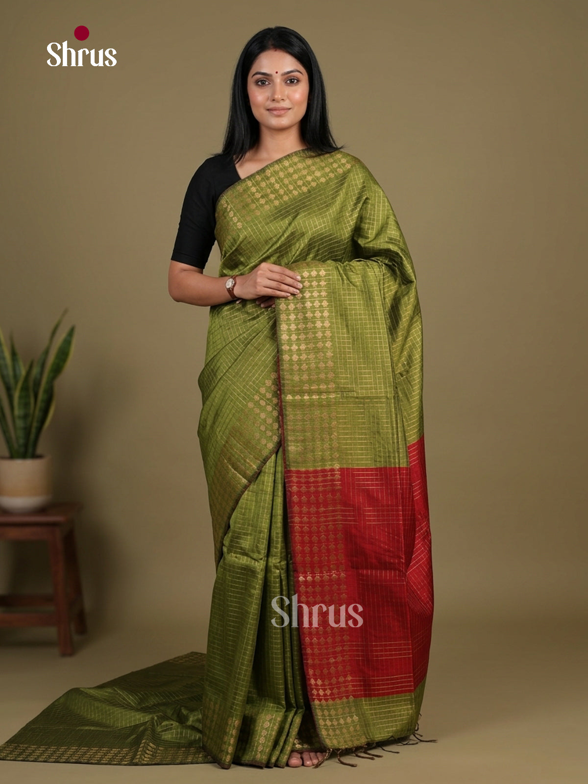 Semi Rawsilk Saree - EFS20391 - Shop on Shrus.com