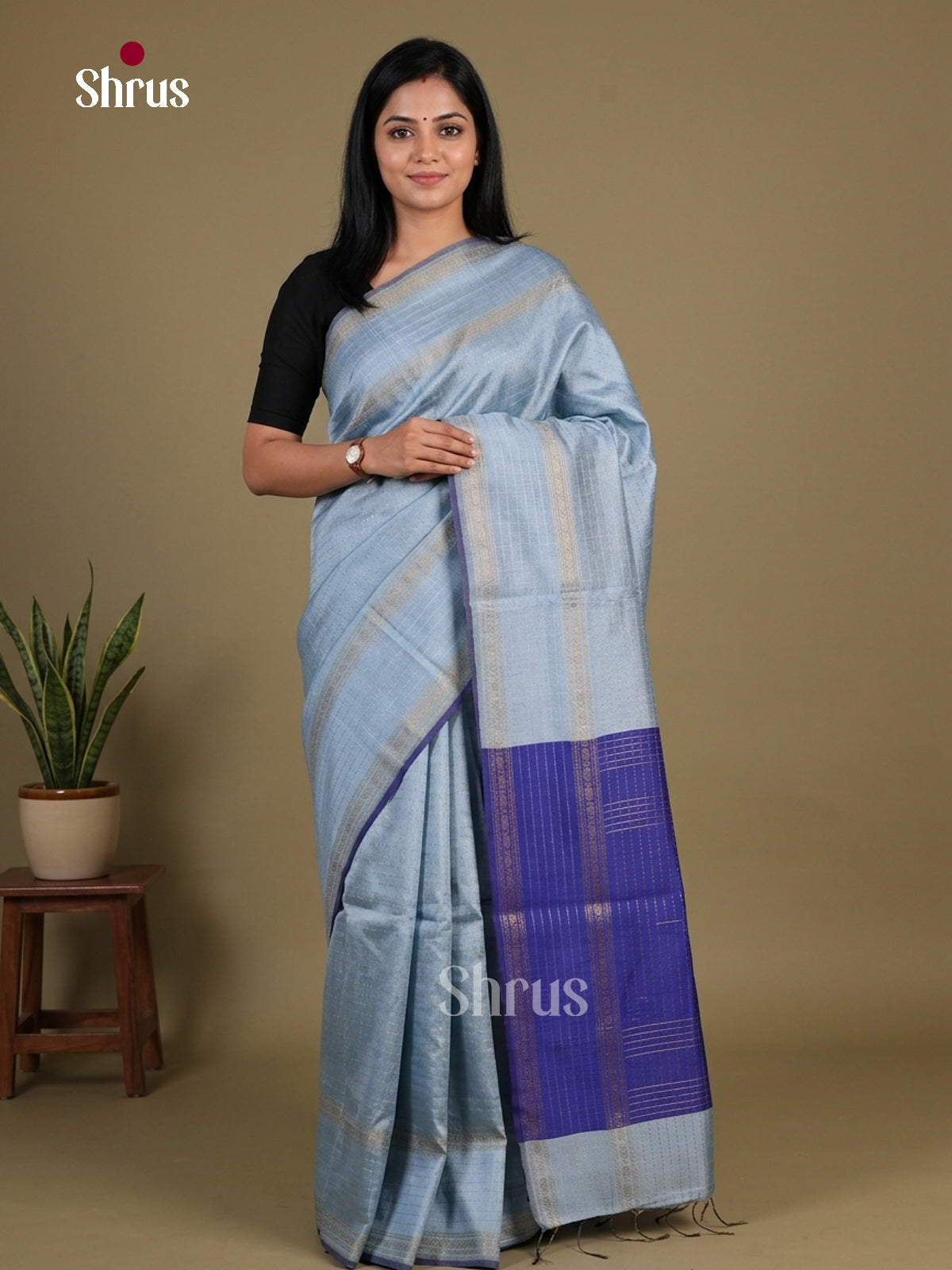 Semi Rawsilk Saree - EFS20441 - Shop on Shrus.com