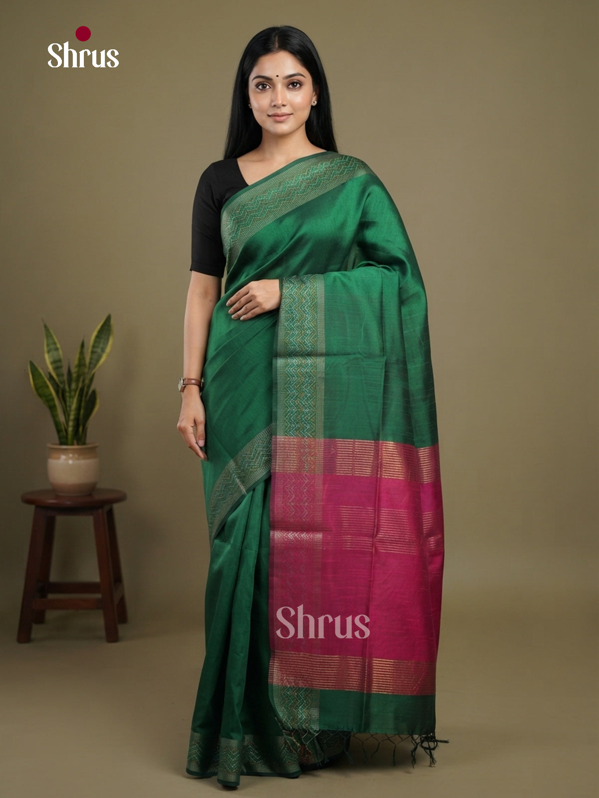 Semi Rawsilk Saree - EFS20481 - Shop on Shrus.com