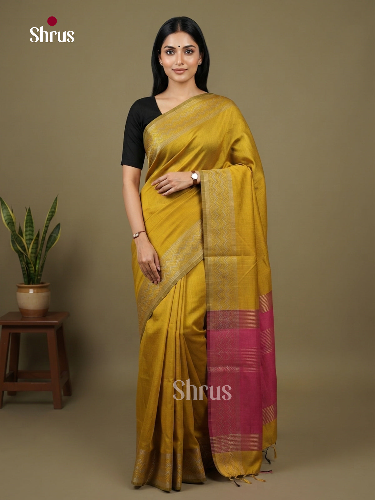 Semi Rawsilk Saree - EFS20486 - Shop on Shrus.com