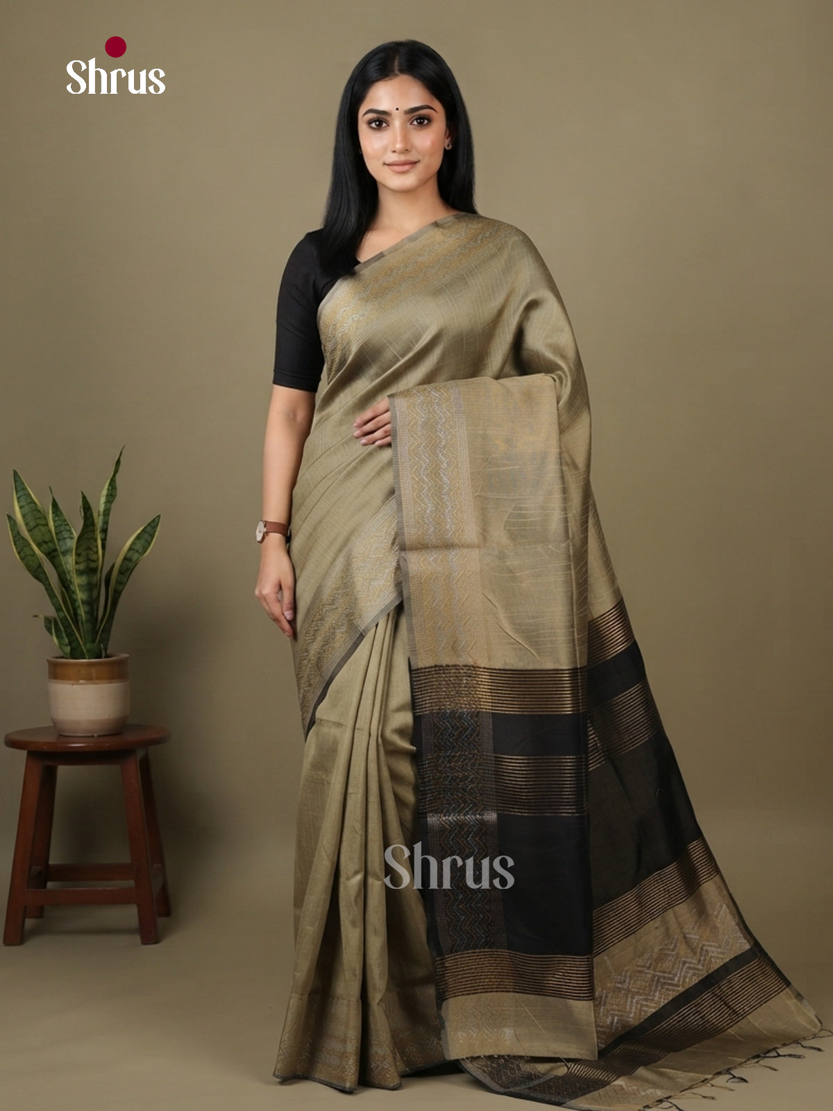 Semi Rawsilk Saree - EFS20488 - Shop on Shrus.com