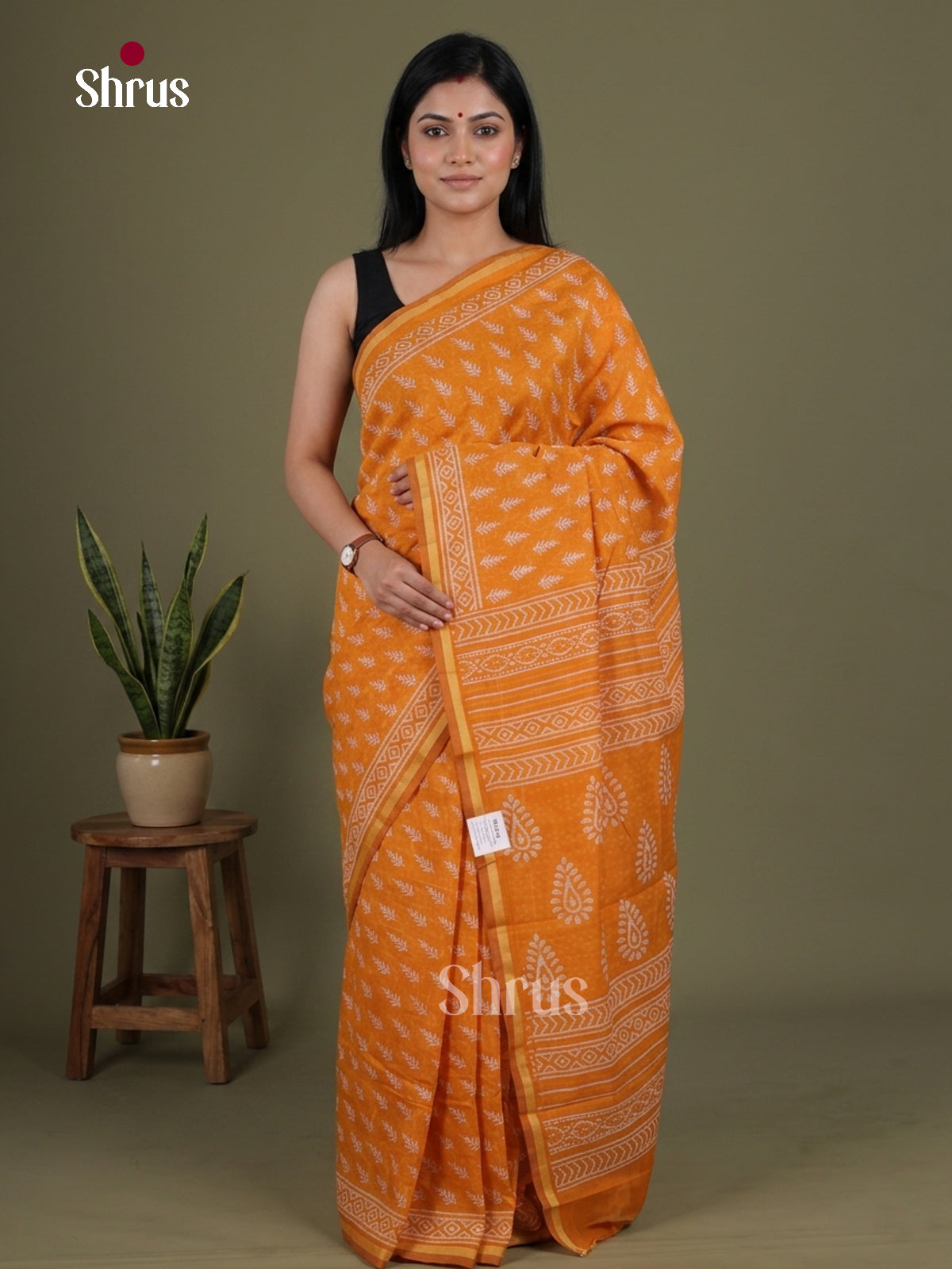 Chanderi Saree - EFS22158 - Shop on Shrus.com
