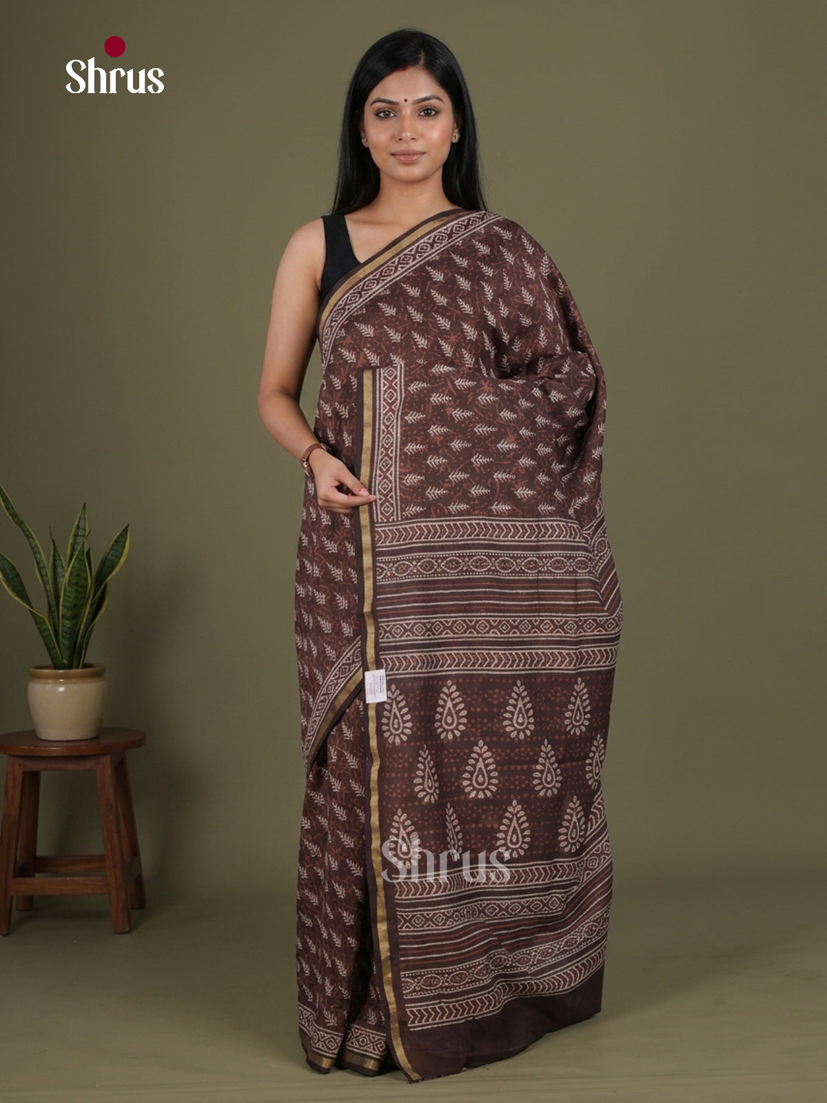 Chanderi Saree - EFS22163 - Shop on Shrus.com