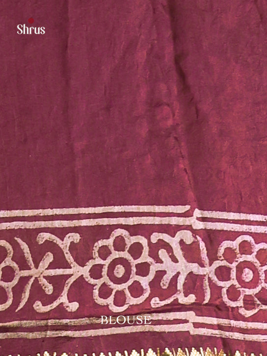 Maroon - Chanderi Saree - EFS23058 - Shop on Shrus.com