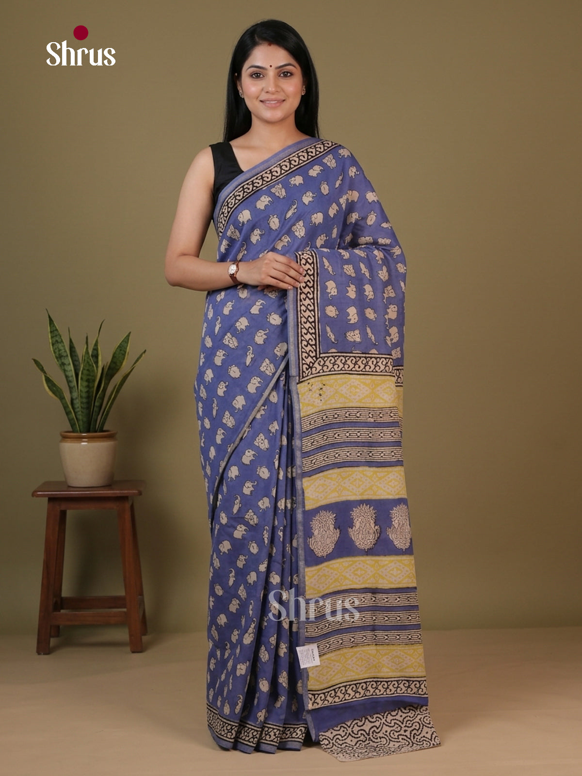 Blue- Chanderi Saree