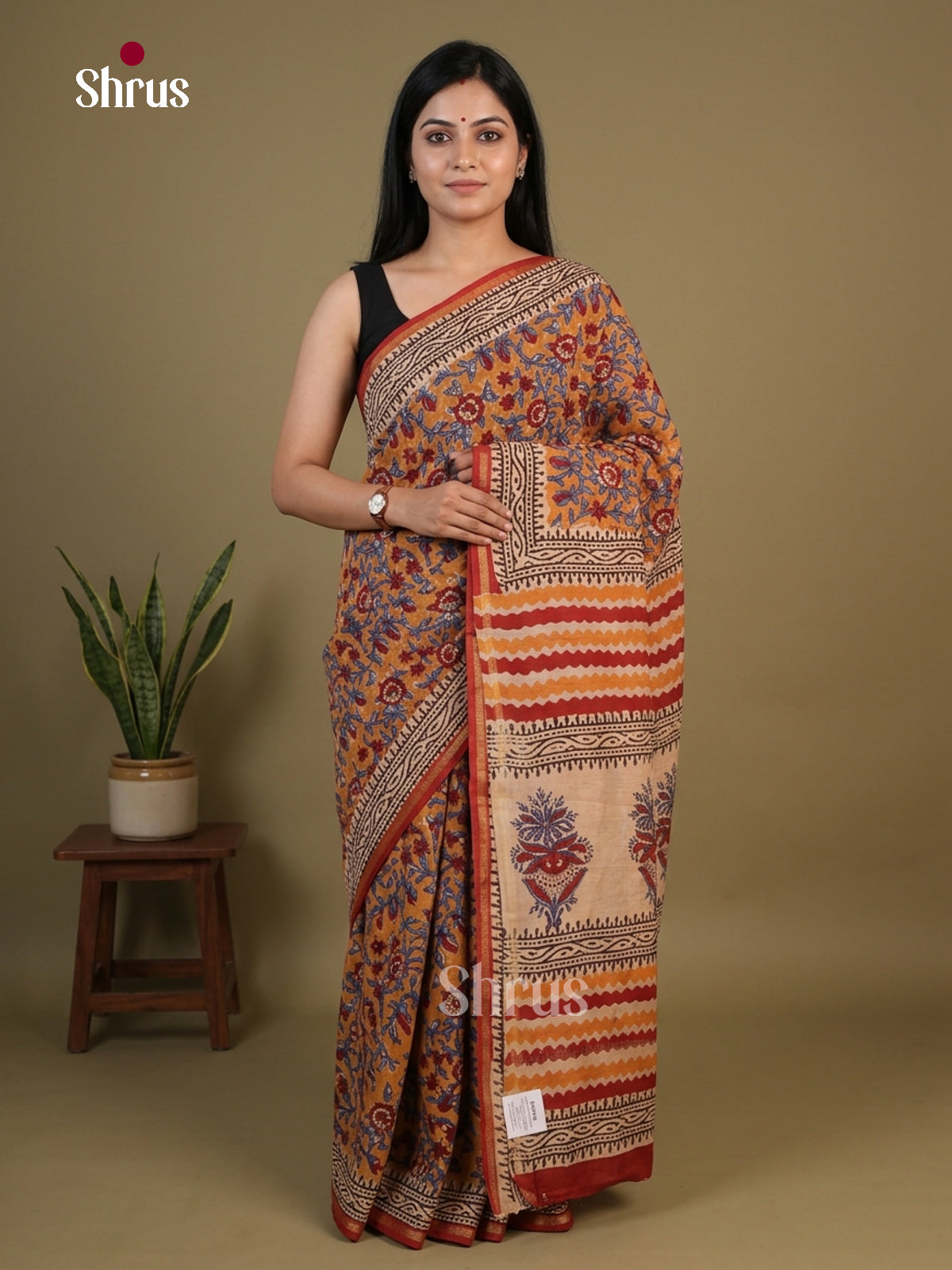 Orange & Red - Chanderi Saree