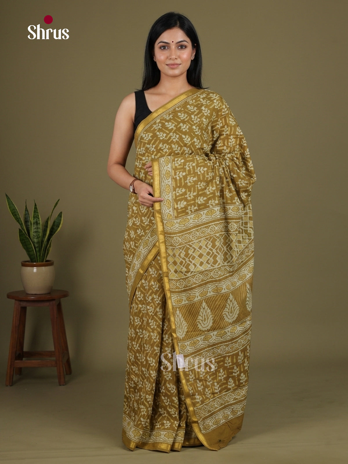 Chanderi Saree - EFS23155 - Shop on Shrus.com