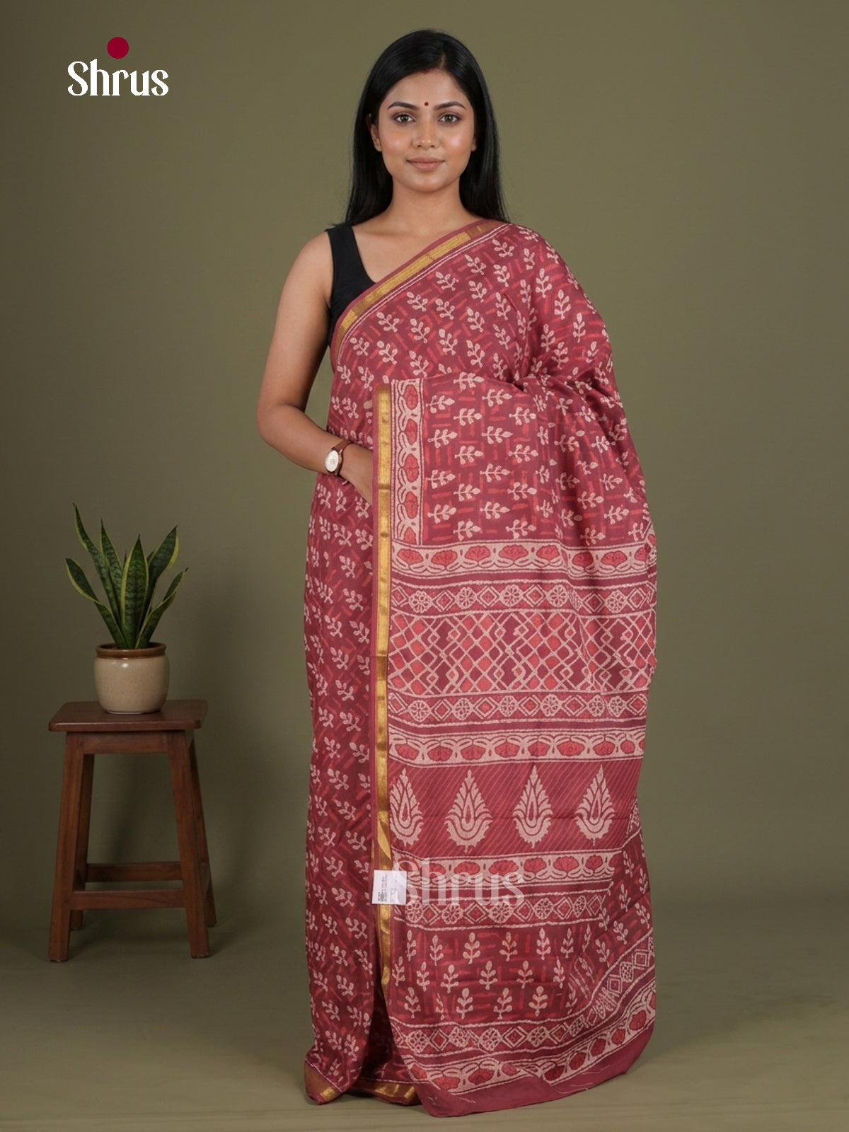 Chanderi Saree - EFS23164 - Shop on Shrus.com