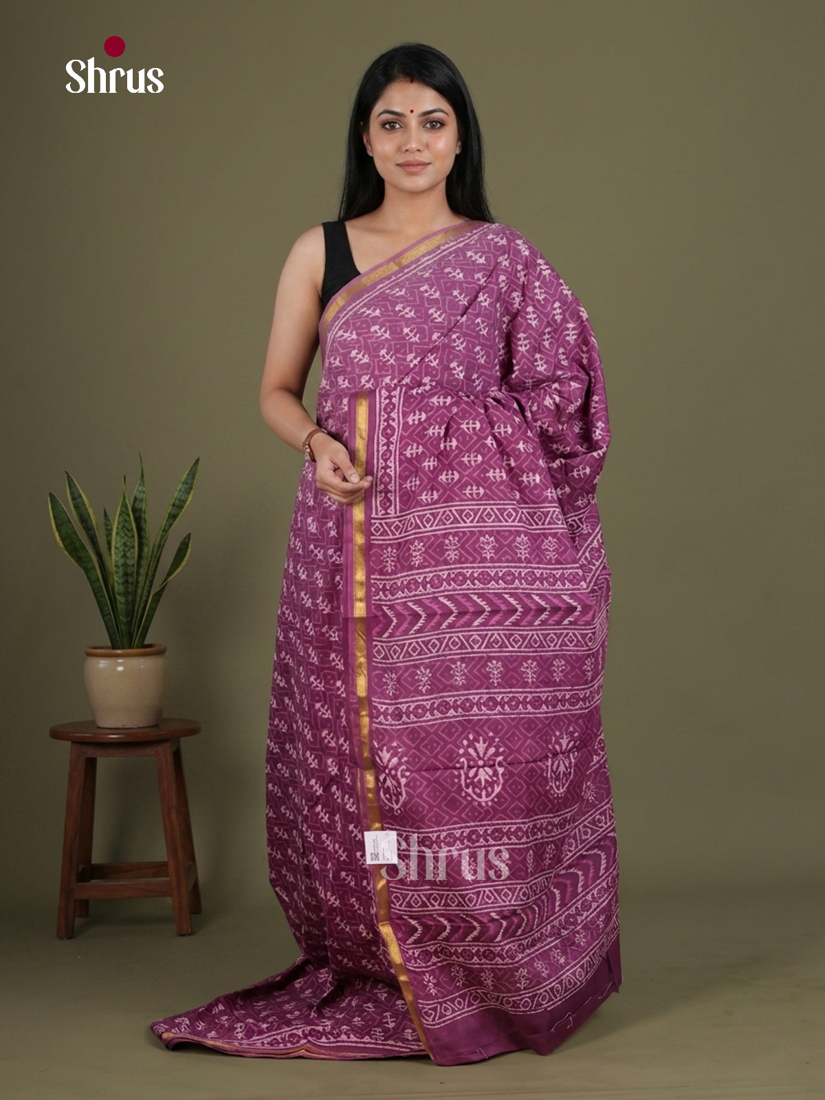 Chanderi Saree - EFS23168 - Shop on Shrus.com