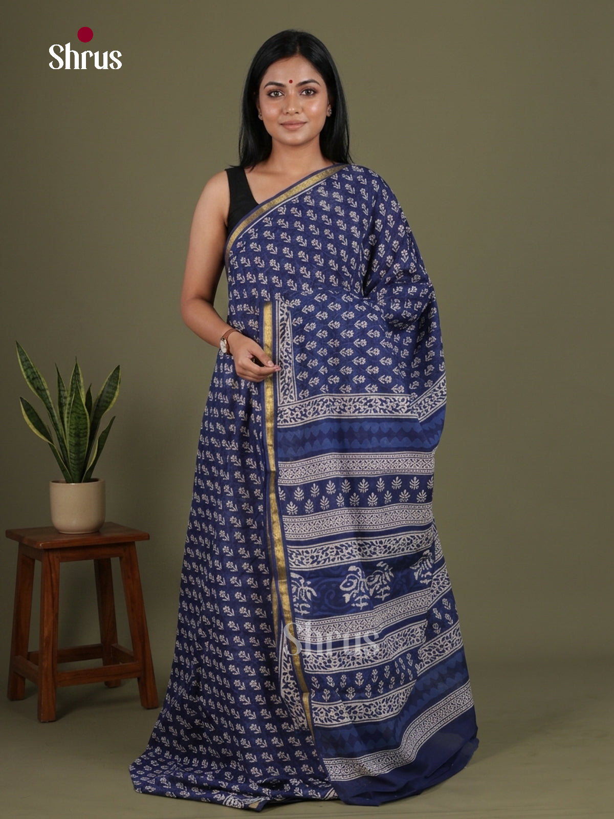 Chanderi Saree - EFS23176 - Shop on Shrus.com