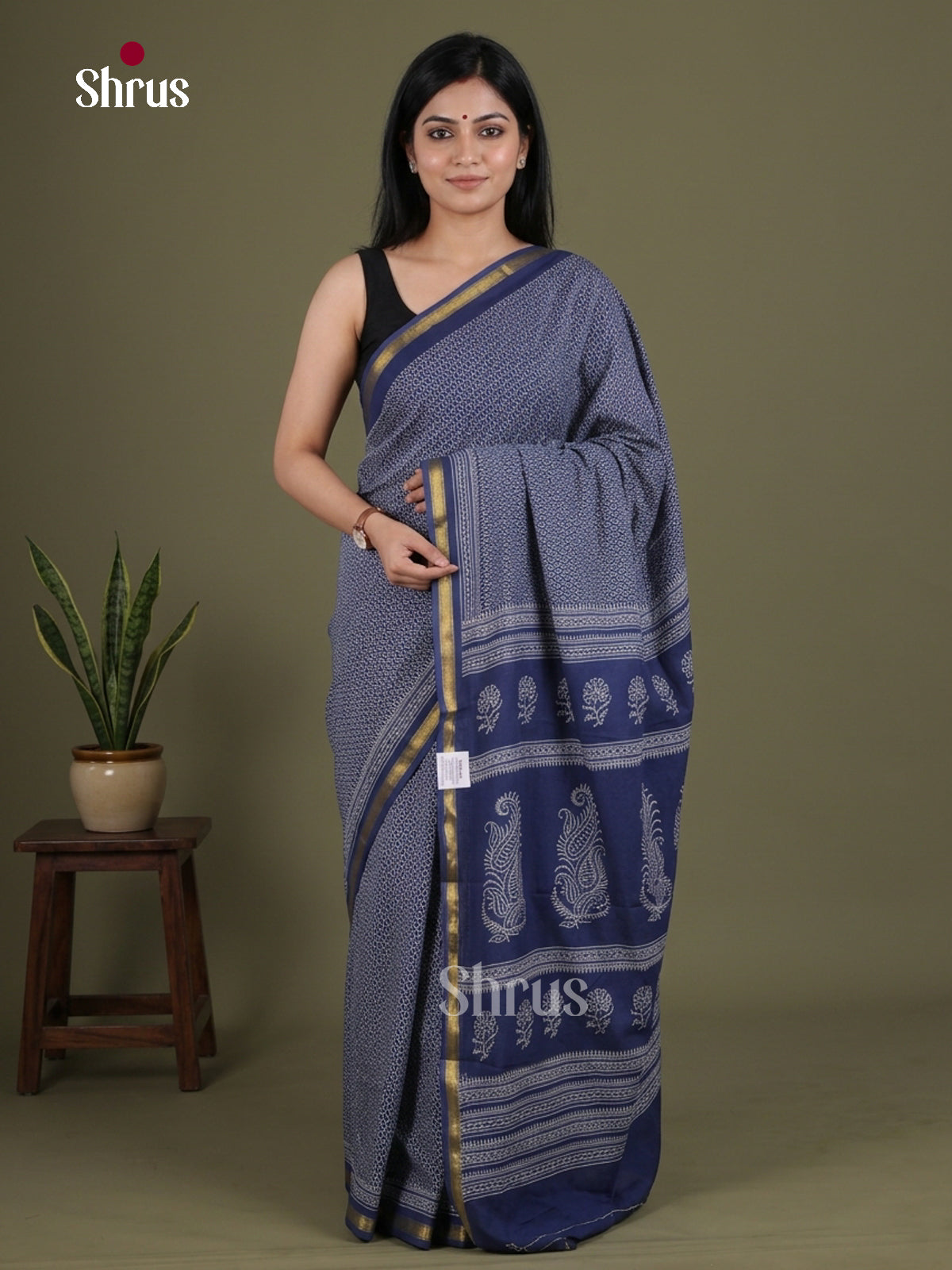 Chanderi Saree - EFS23177 - Shop on Shrus.com