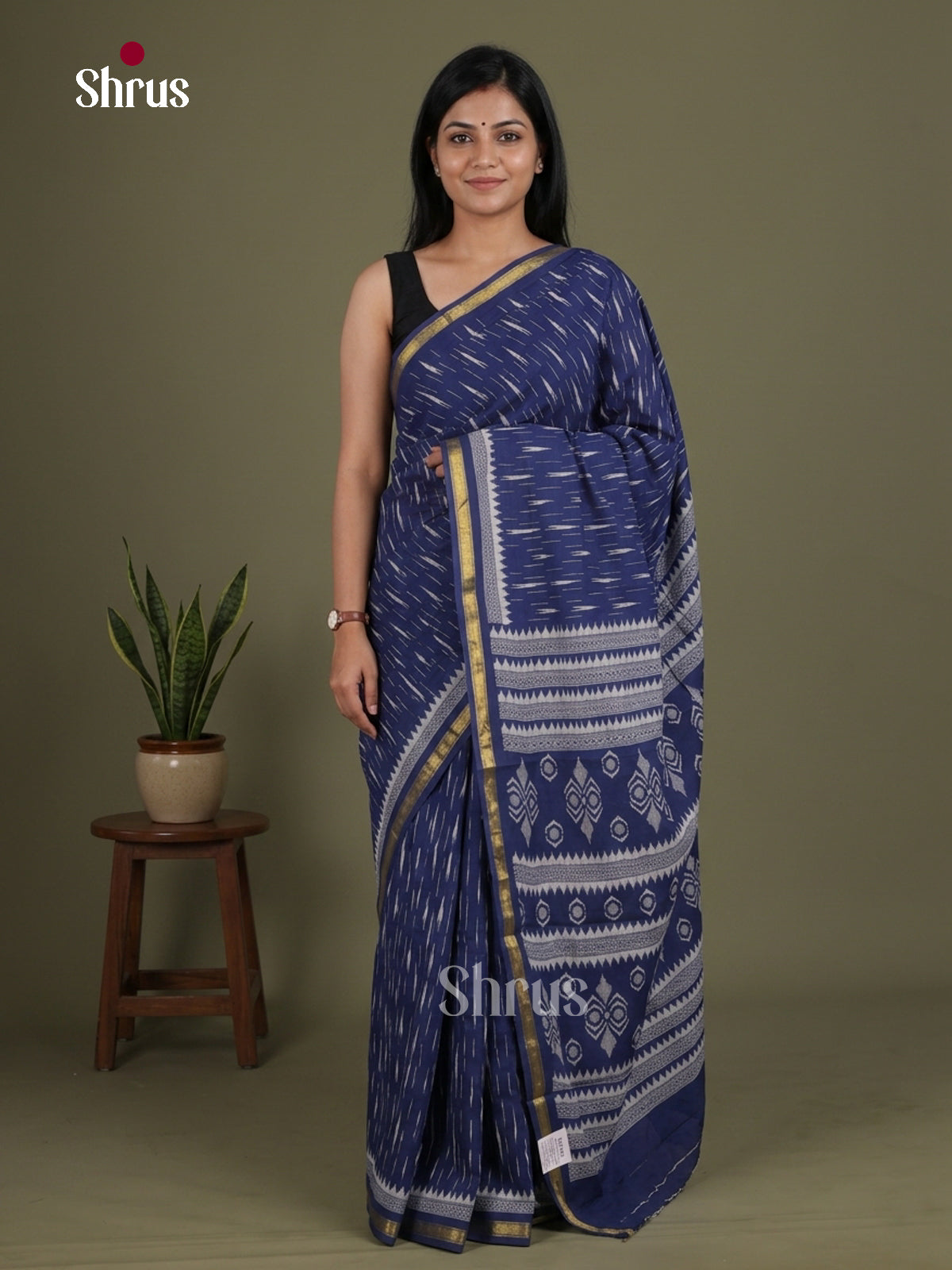Blue(Single Tone)- Chanderi Saree