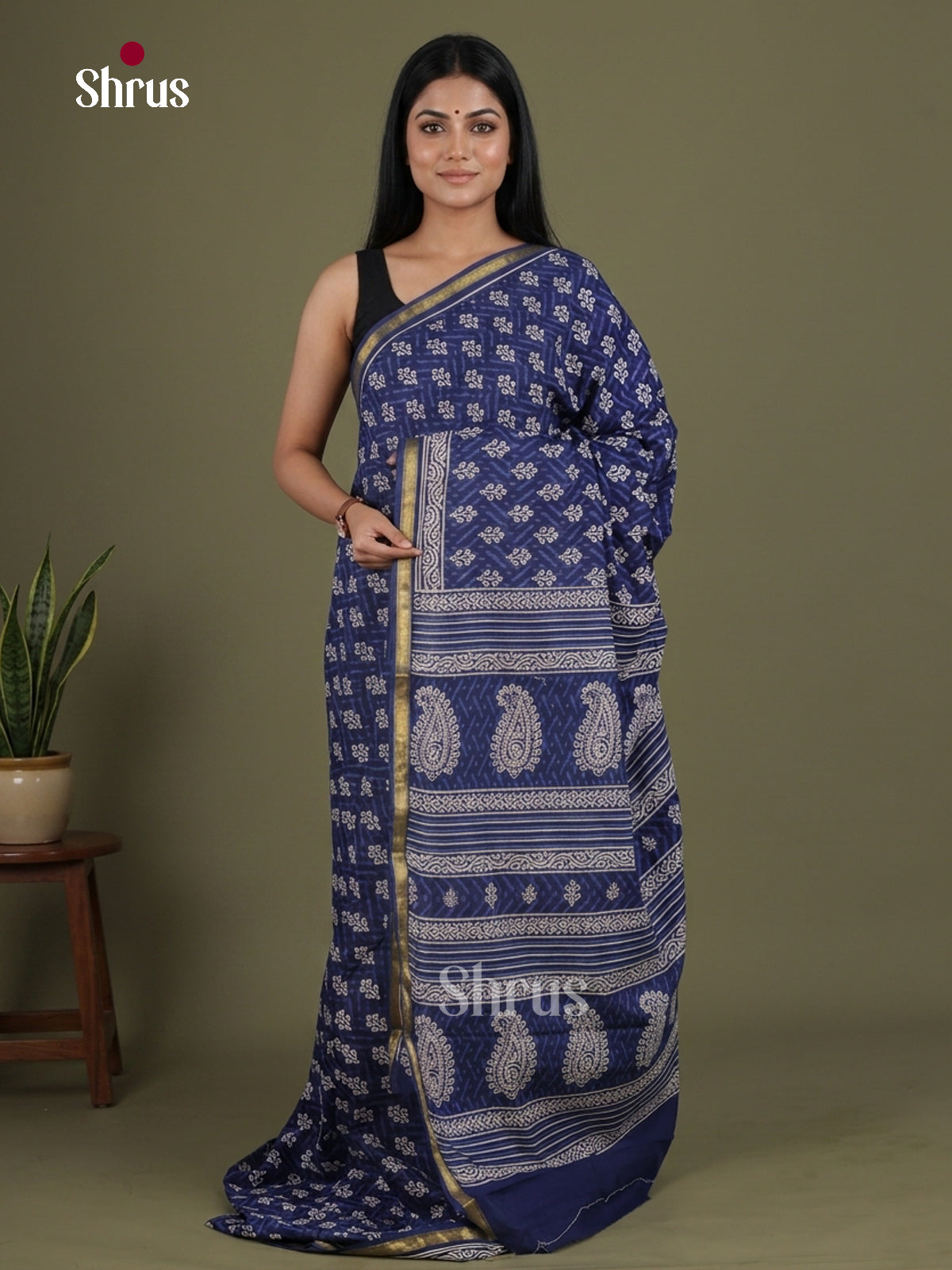 Chanderi Saree - EFS23182 - Shop on Shrus.com