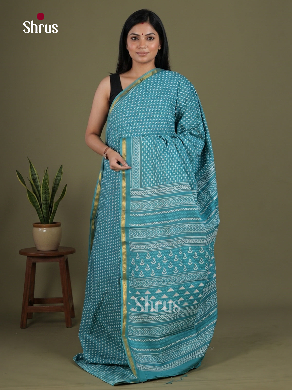 Chanderi Saree - EFS23187 - Shop on Shrus.com