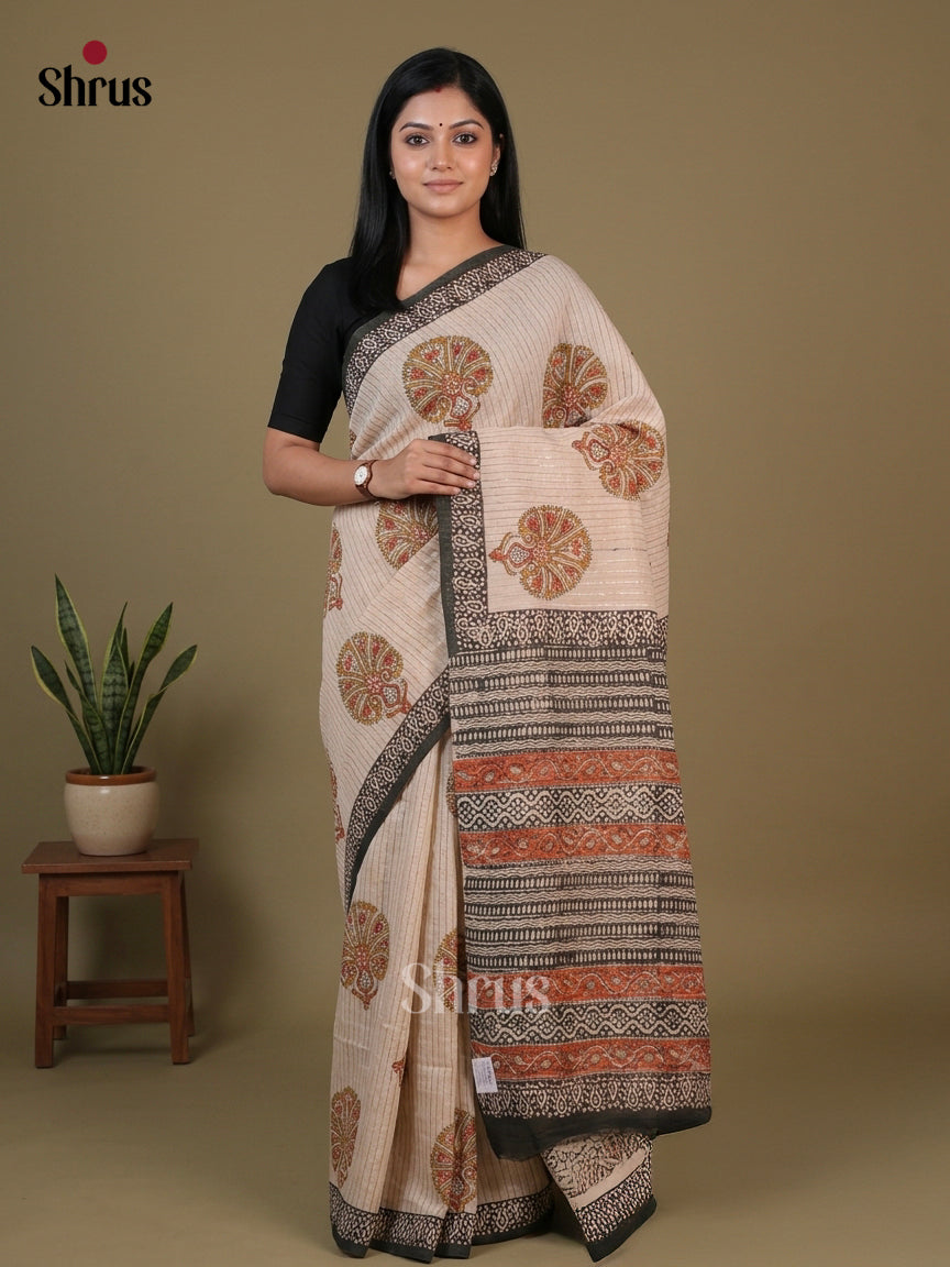 Chanderi Saree - EFS23237 - Shop on Shrus.com