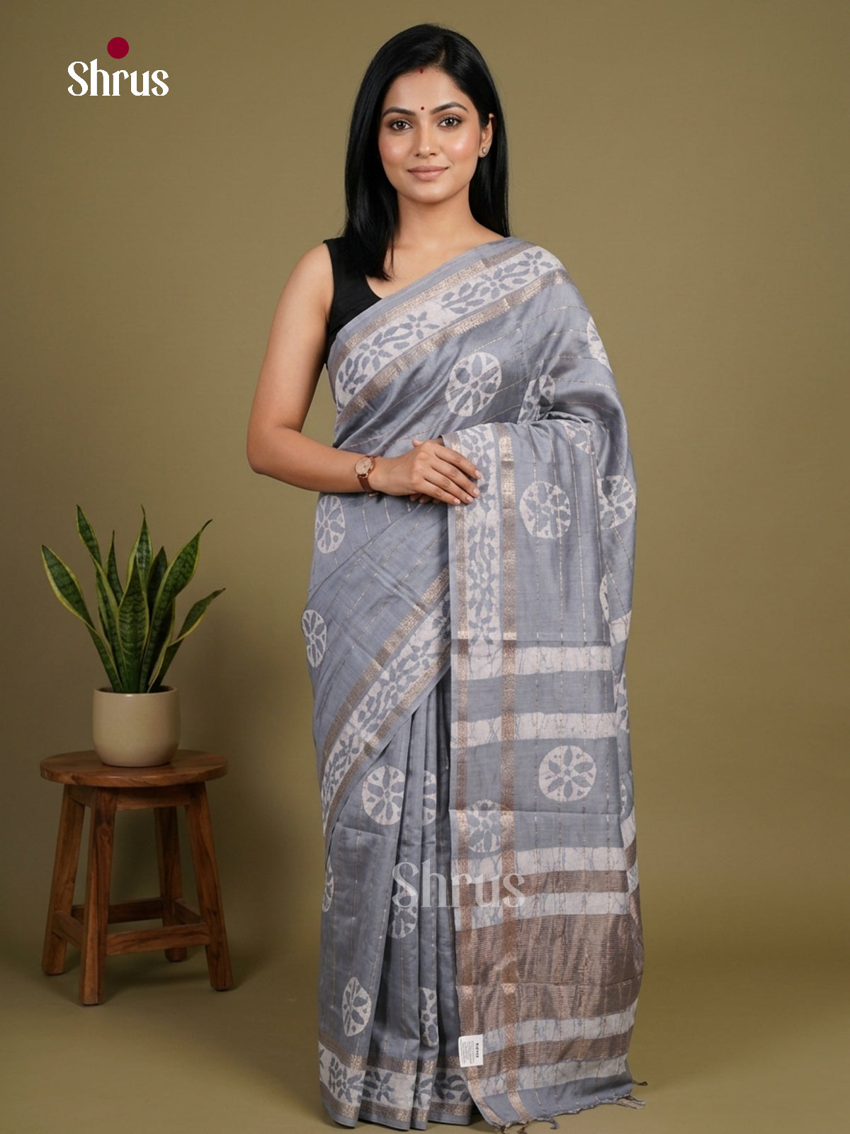 Chanderi Saree - EFS25018 - Shop on Shrus.com