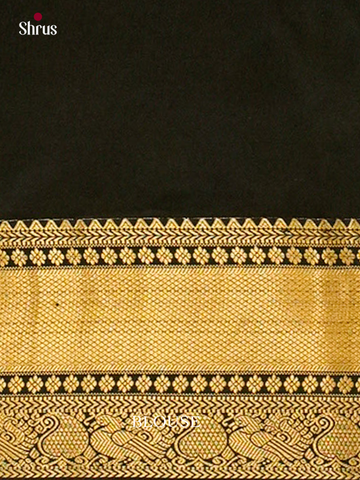 Brown Soft Silk Saree with Thilagam Buttas | Black Contrast Border - Shop on Shrus.com