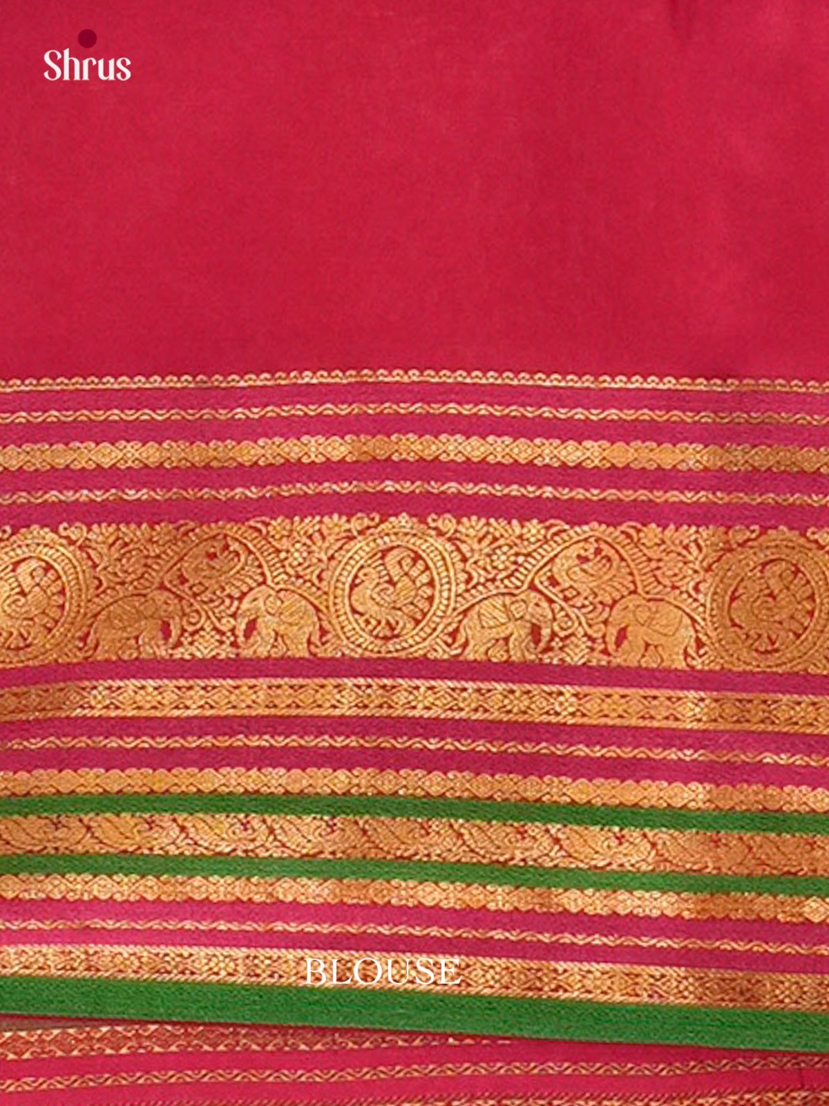 Olive Green Soft Silk Saree with Floral Buttas | Magenta Contrast Border