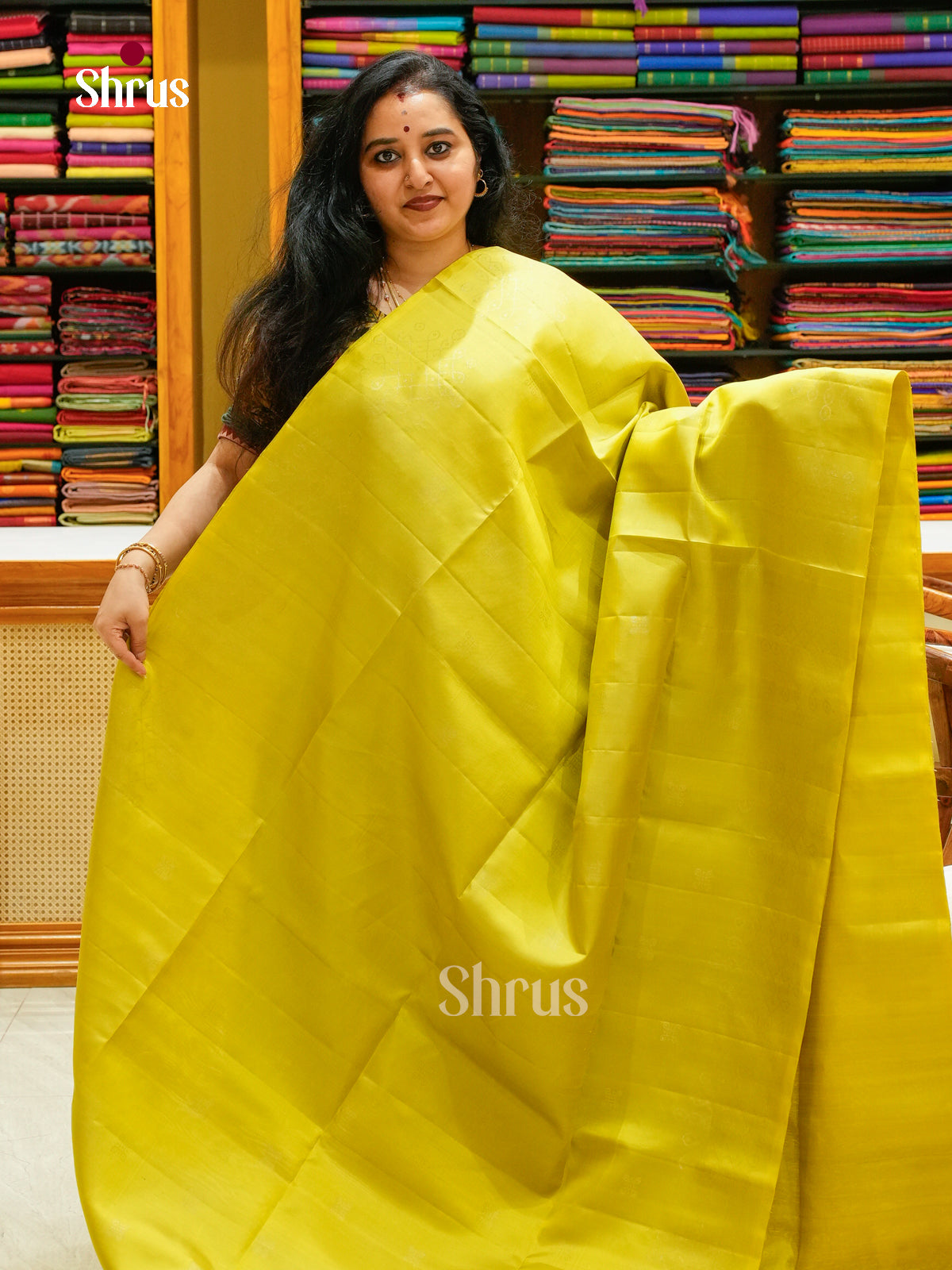 Green Soft Silk Saree with Kolam