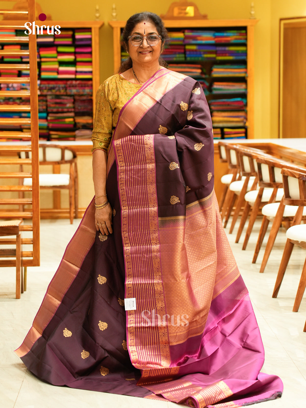 Kanchipuram silk Saree - EFS27105 - Shop on Shrus.com